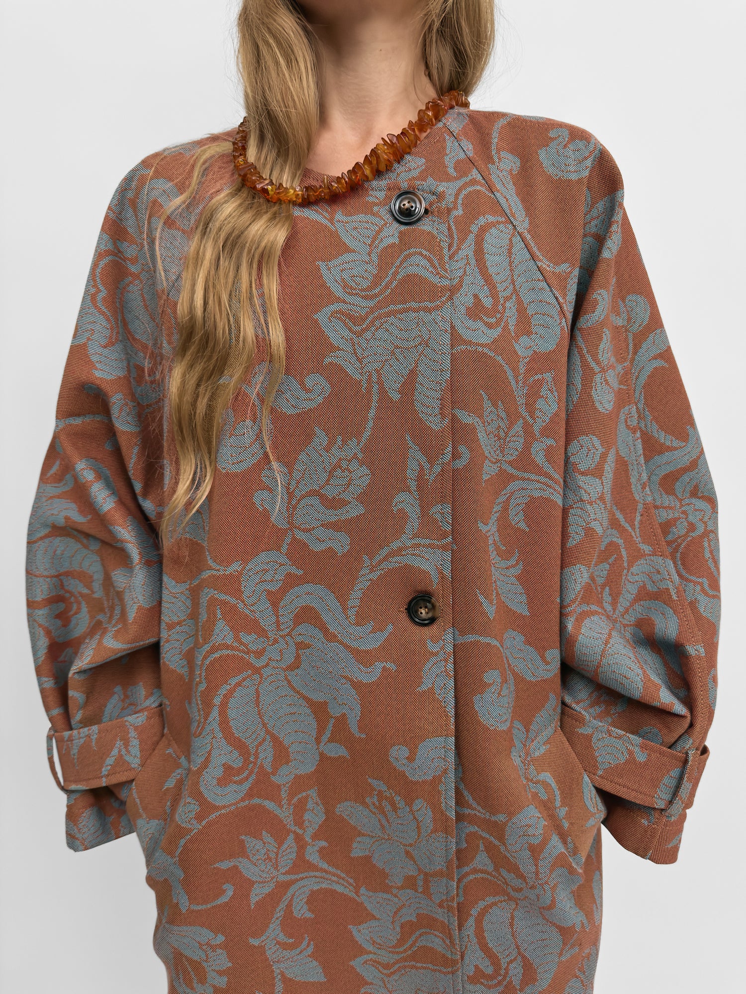 The Melbourne jacquard cocoon coat