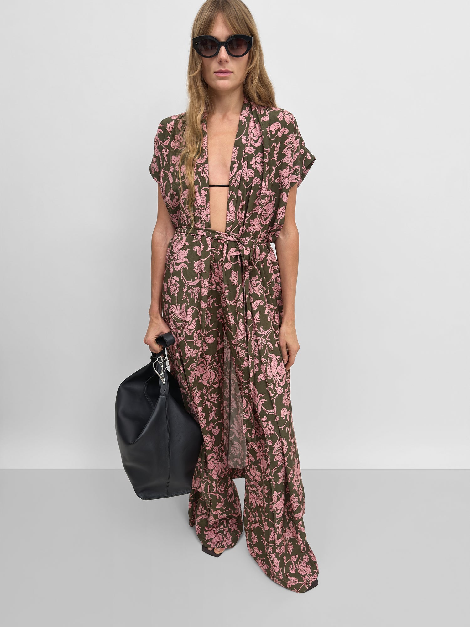 The Olympia wrap caftan dress in French Lily