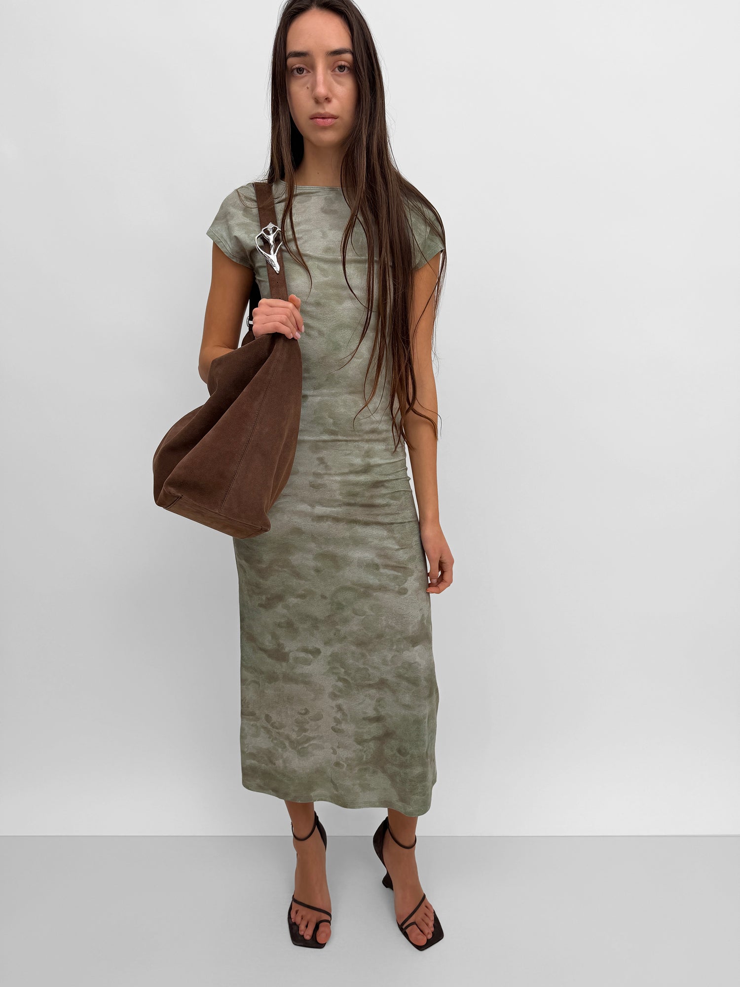 The Otta cap sleeve tricot dress in Clouds