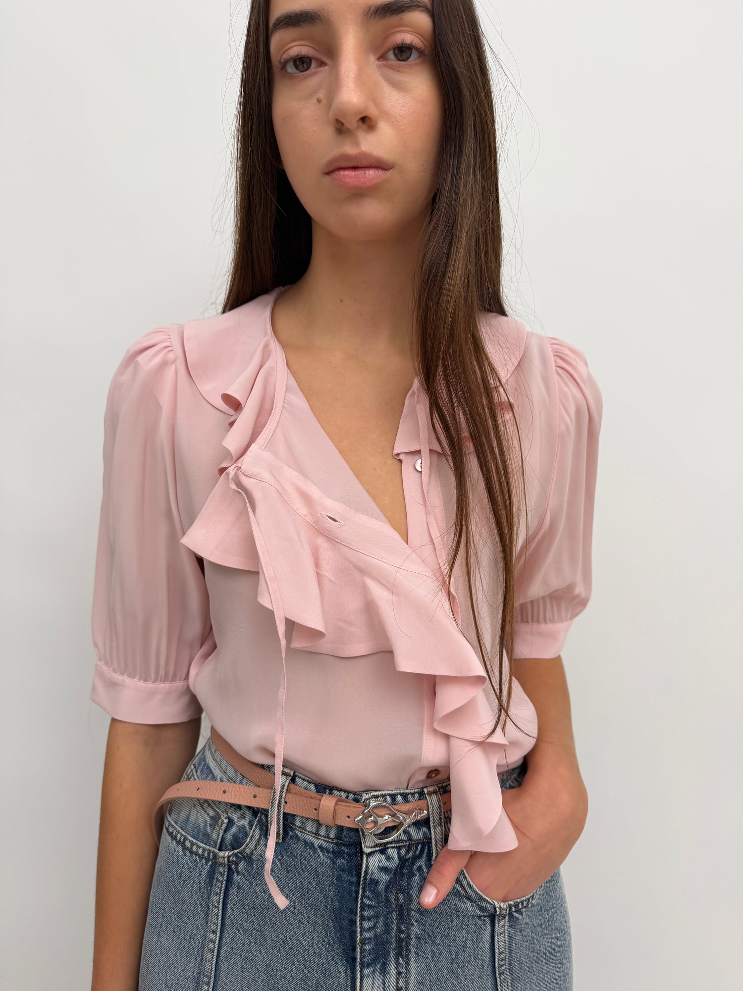 The Xilla flounce blouse