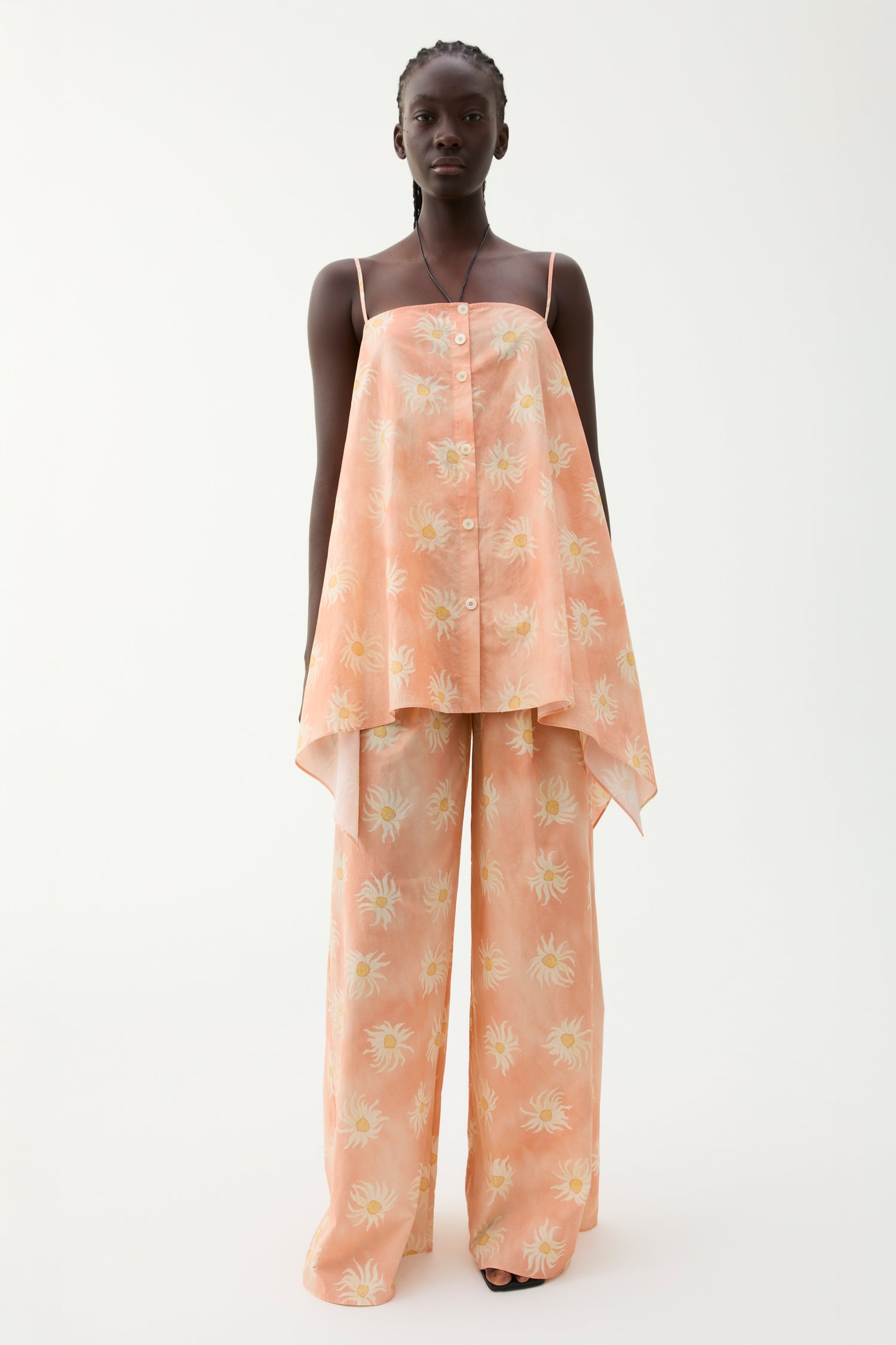 Sheet cotton print blouse