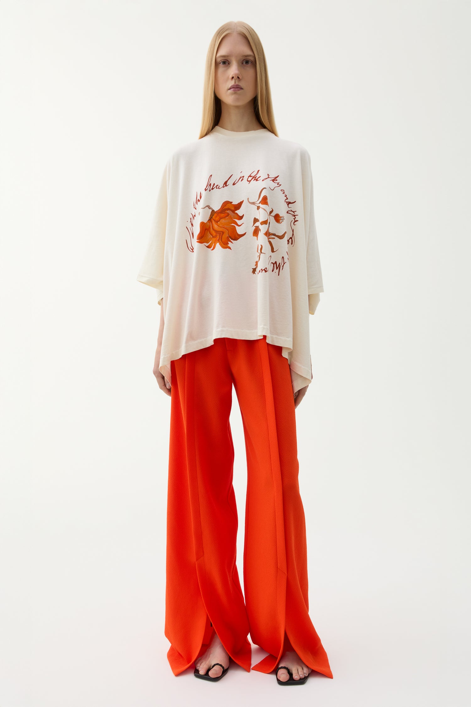 Brick chintz floral top