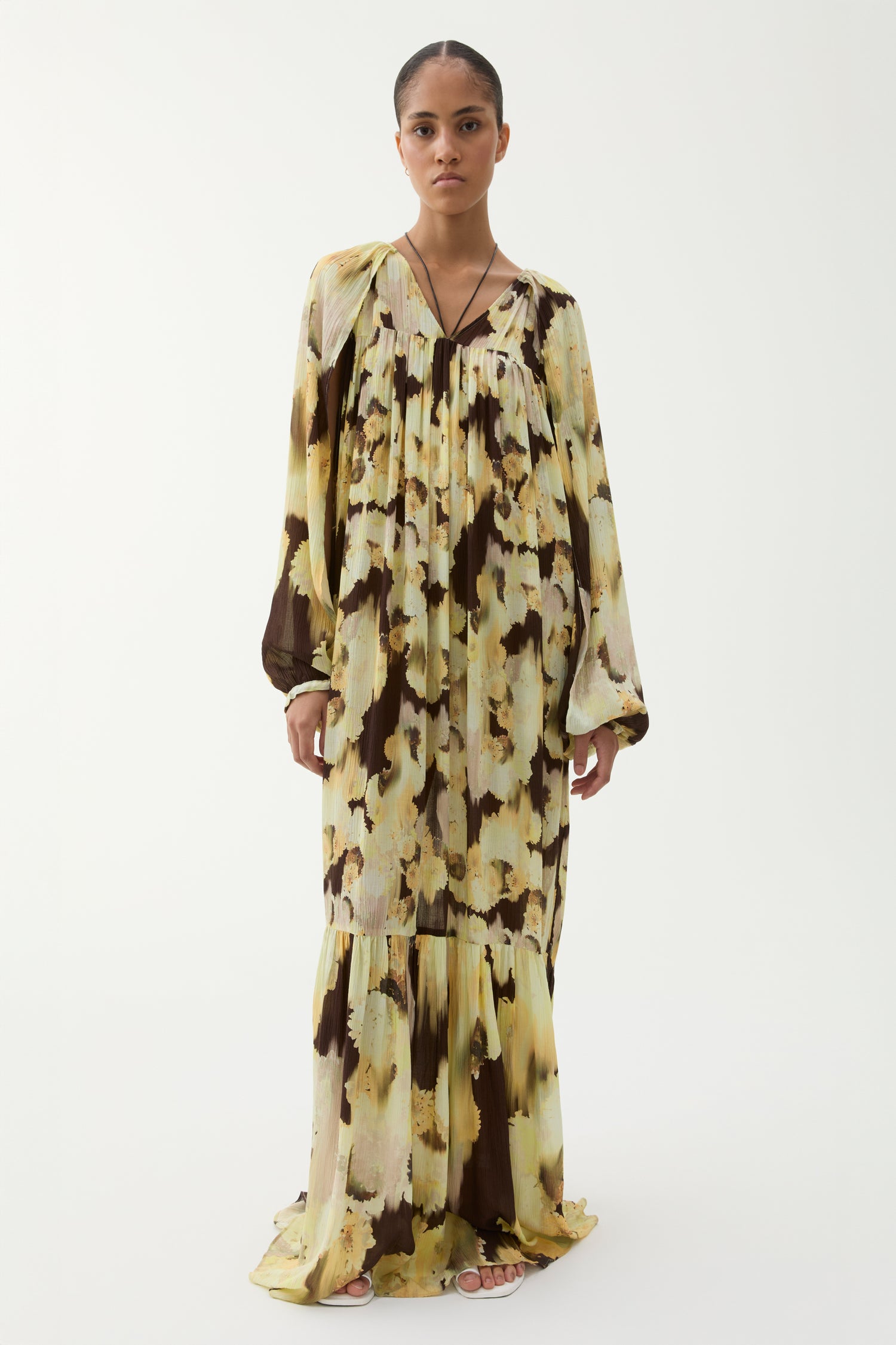 Iris blurry silk dress
