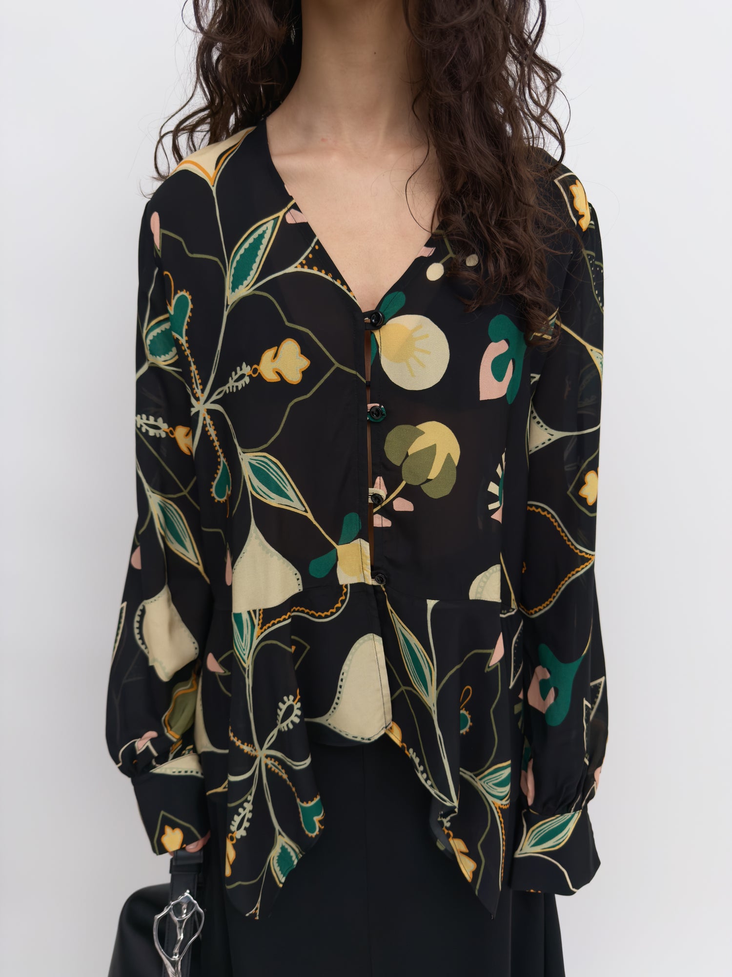 The Jane v-neck flounce blouse