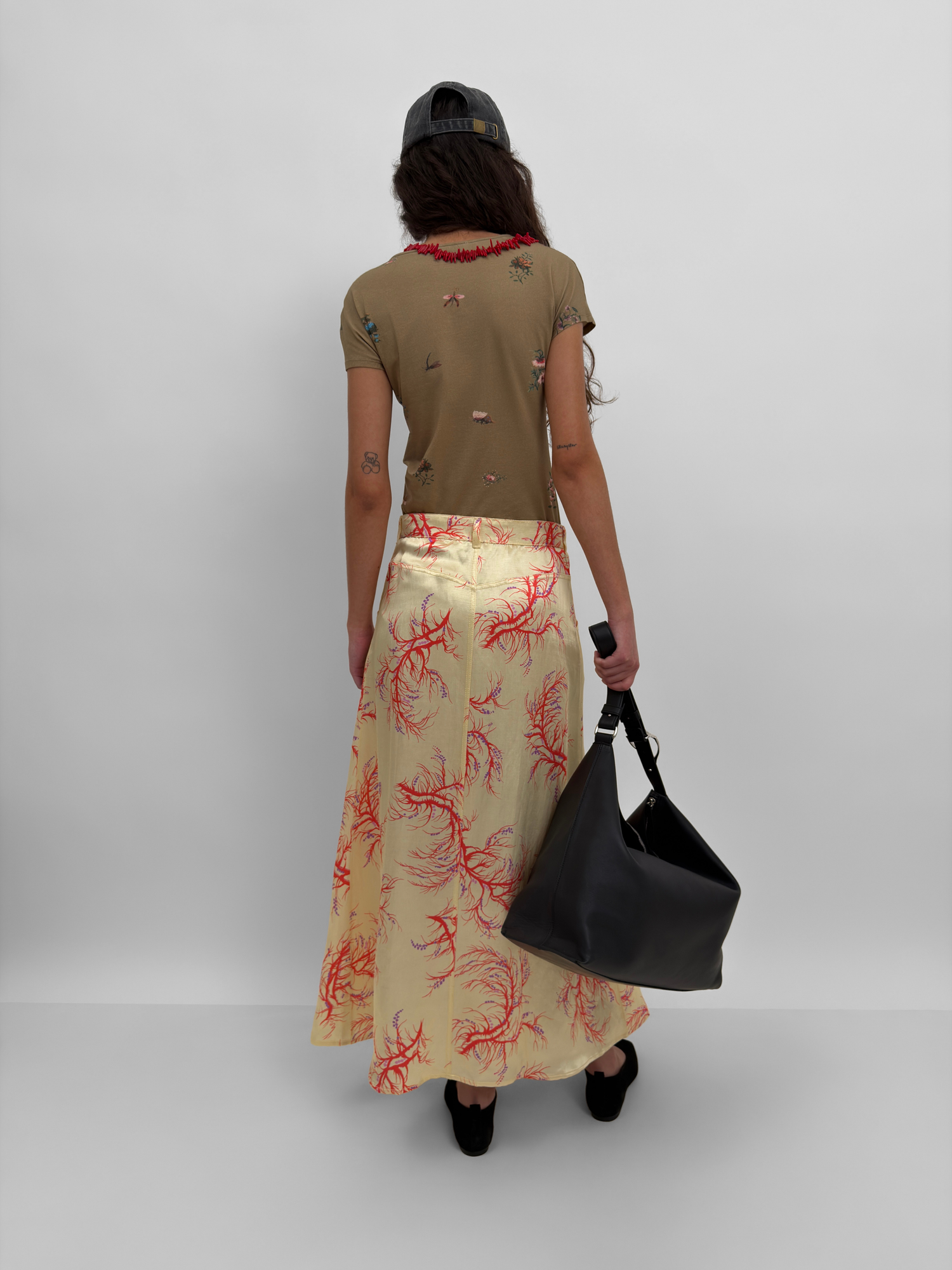 The London mid-calf skirt in Seaweed