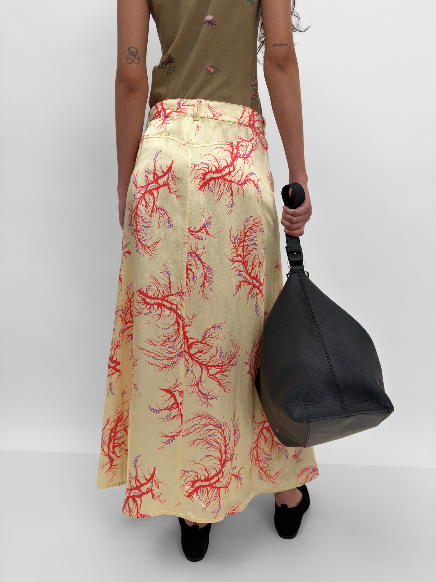The London mid-calf skirt in Seaweed