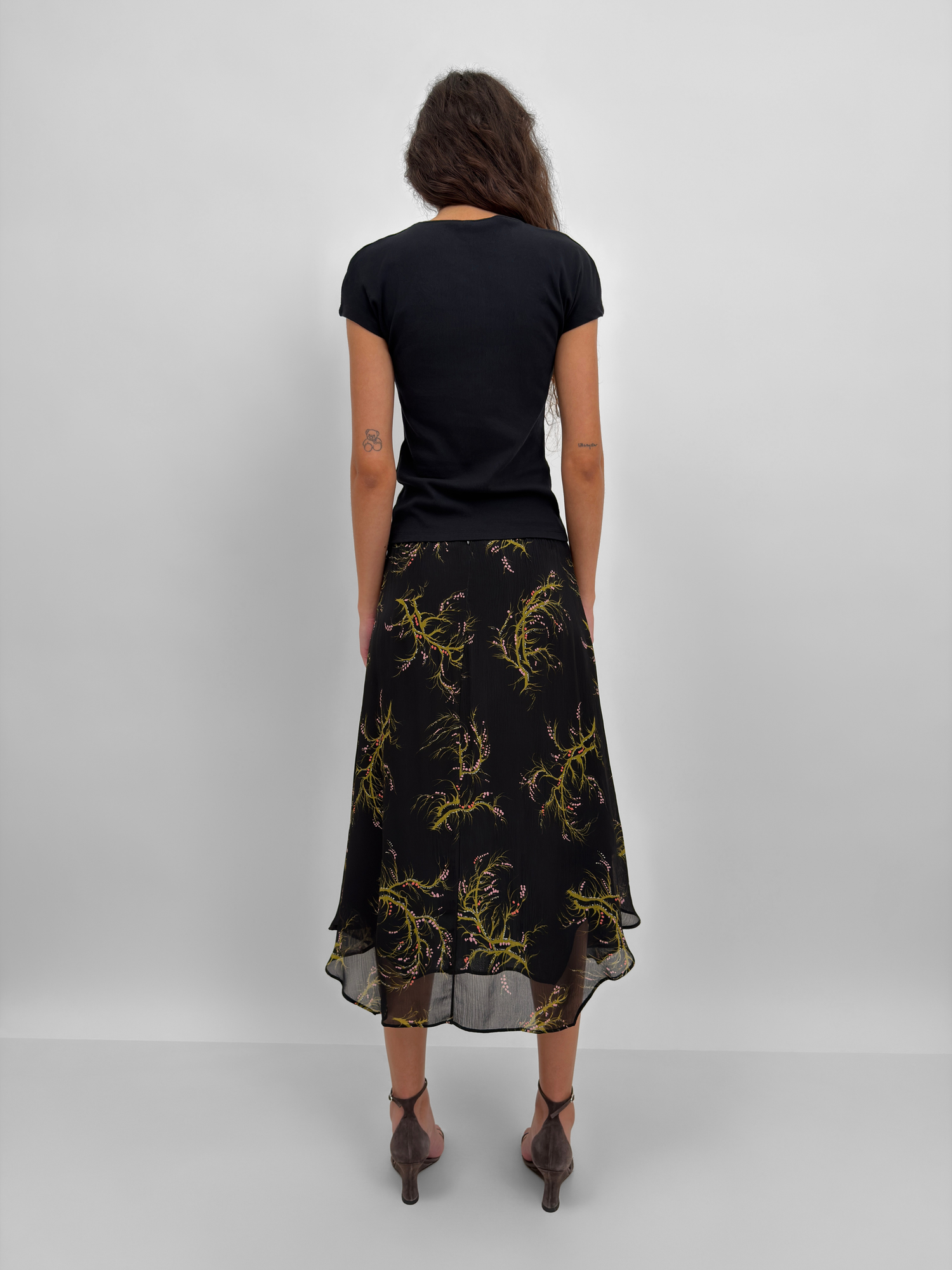 The Amalia fluid skirt in Seaweed