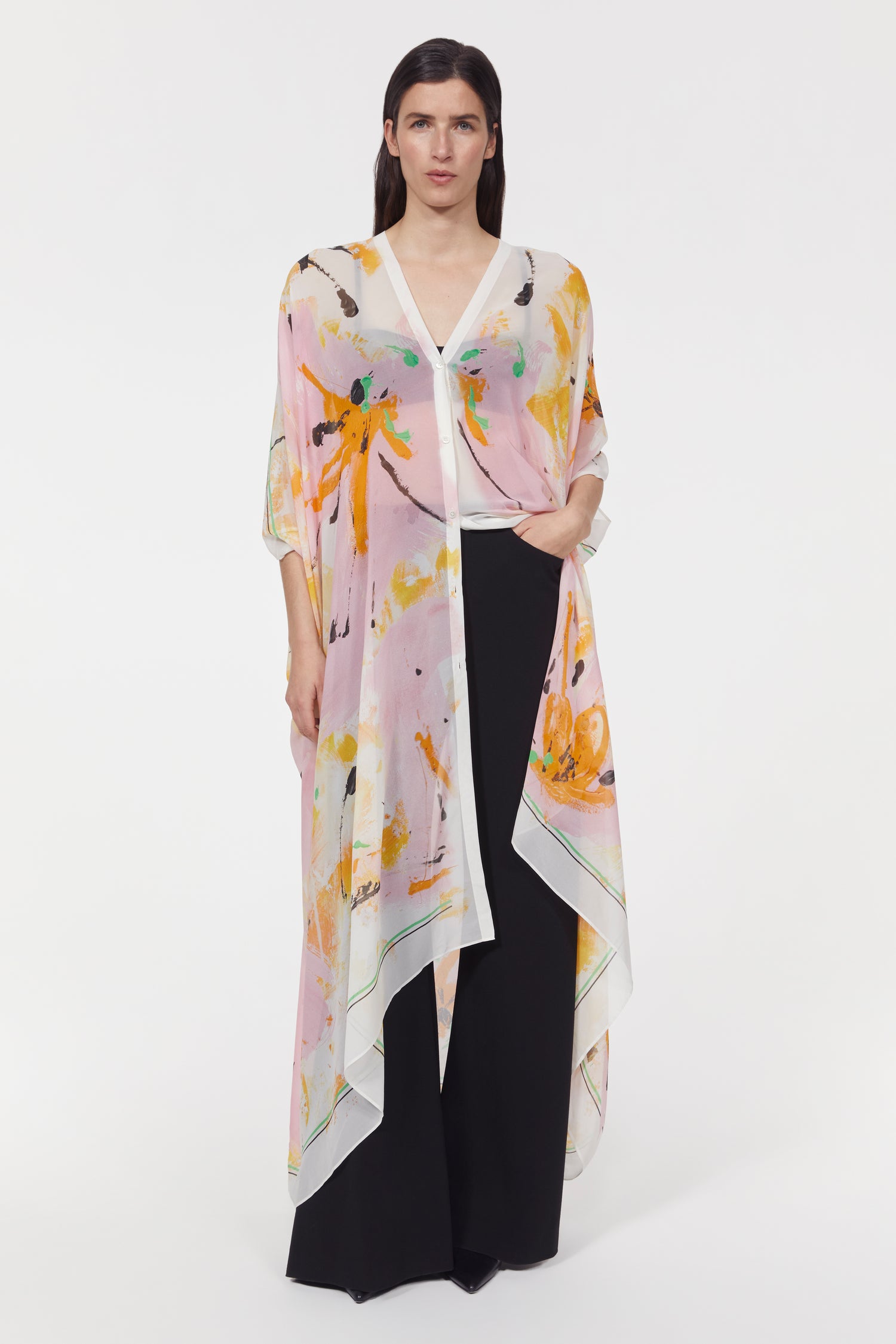 Agave floral caftan