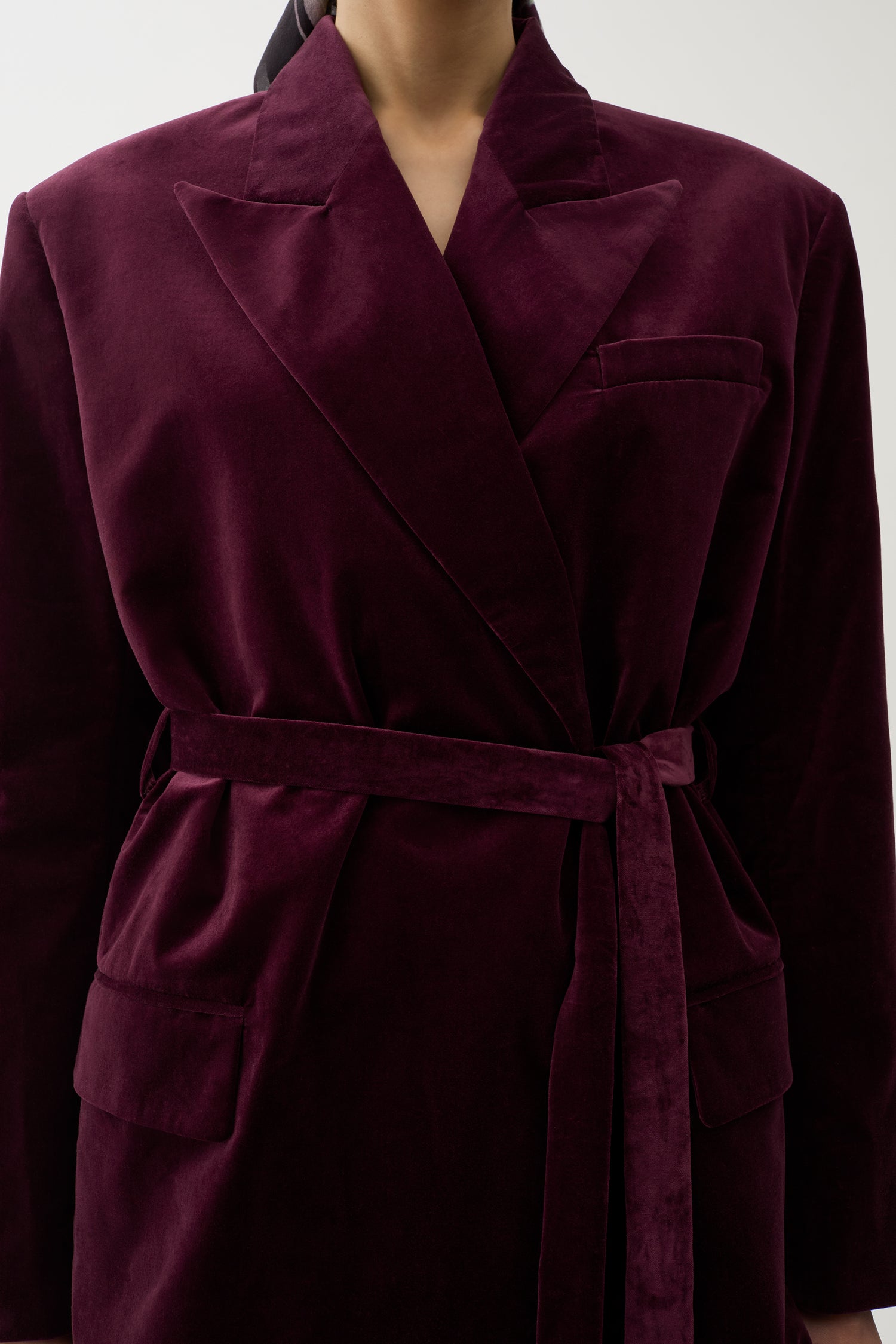 Stand velvet blazer