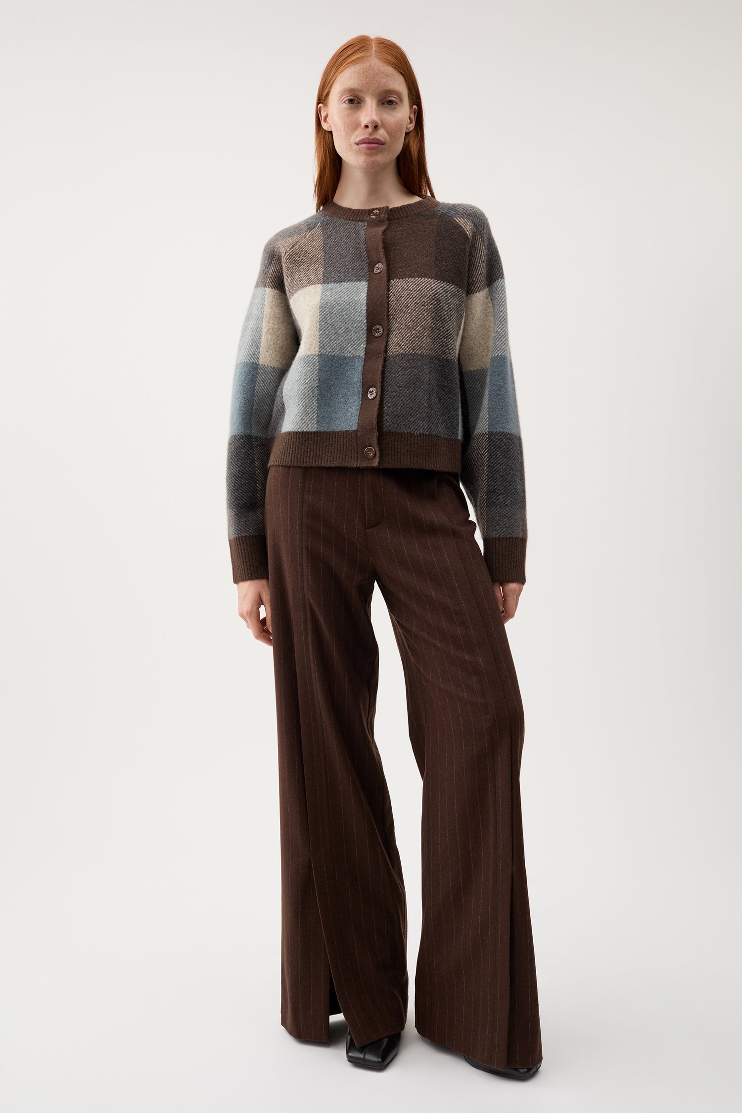 Nina check knitted sweater