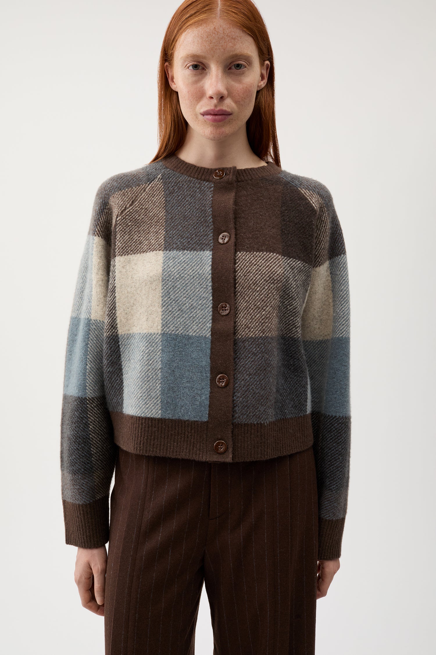 Nina check knitted sweater
