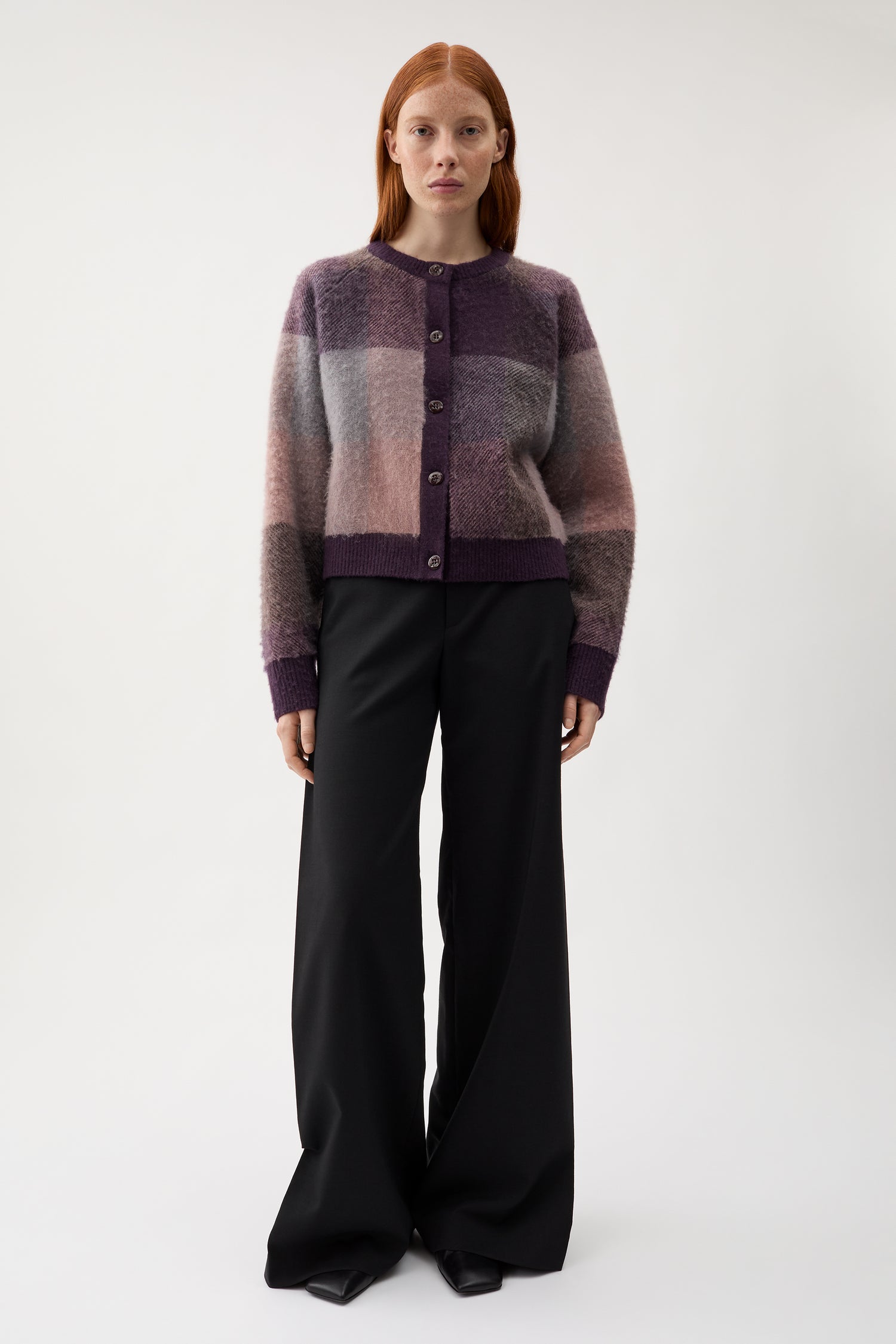 Nina check knitted sweater