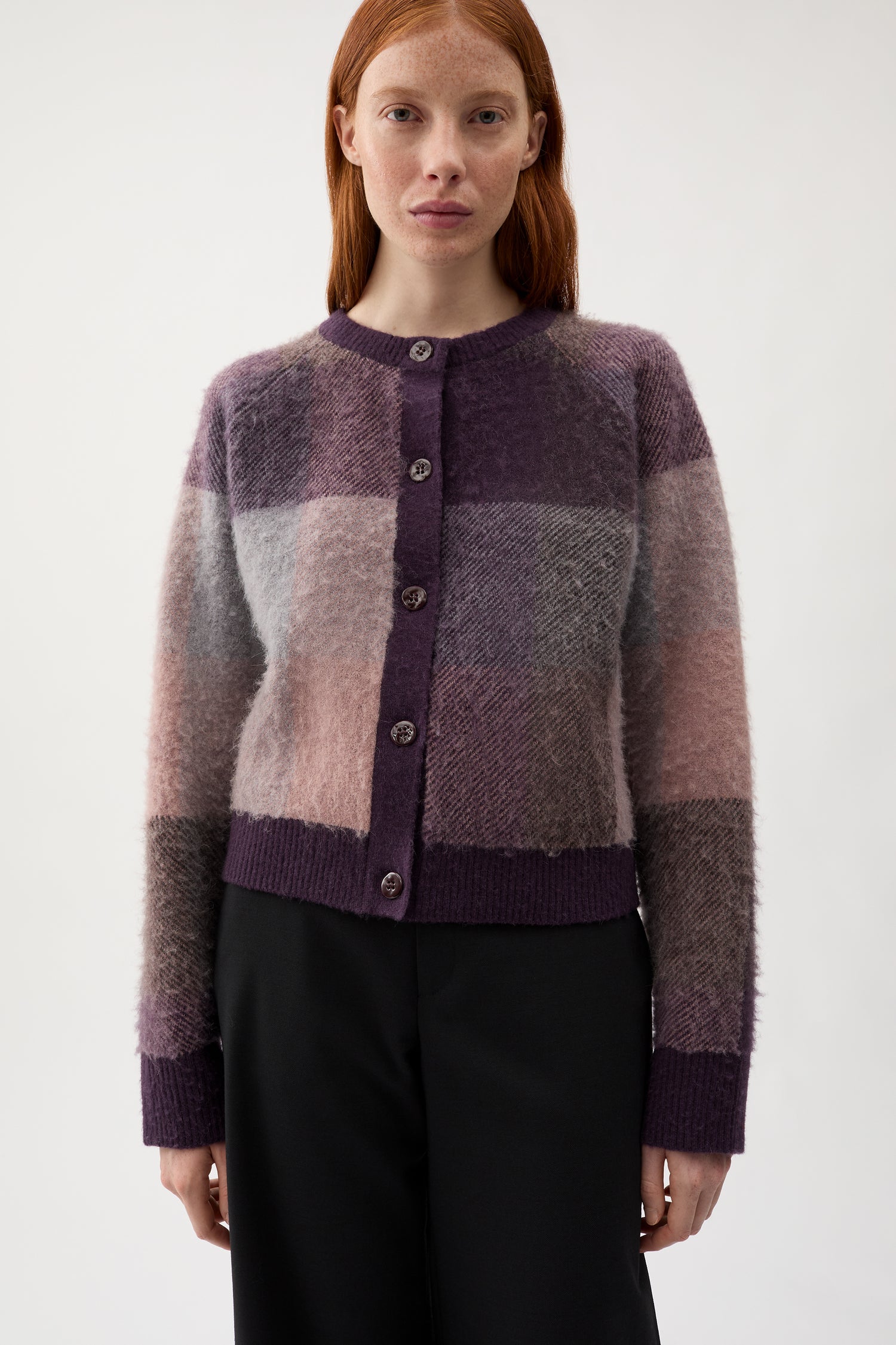Nina check knitted sweater