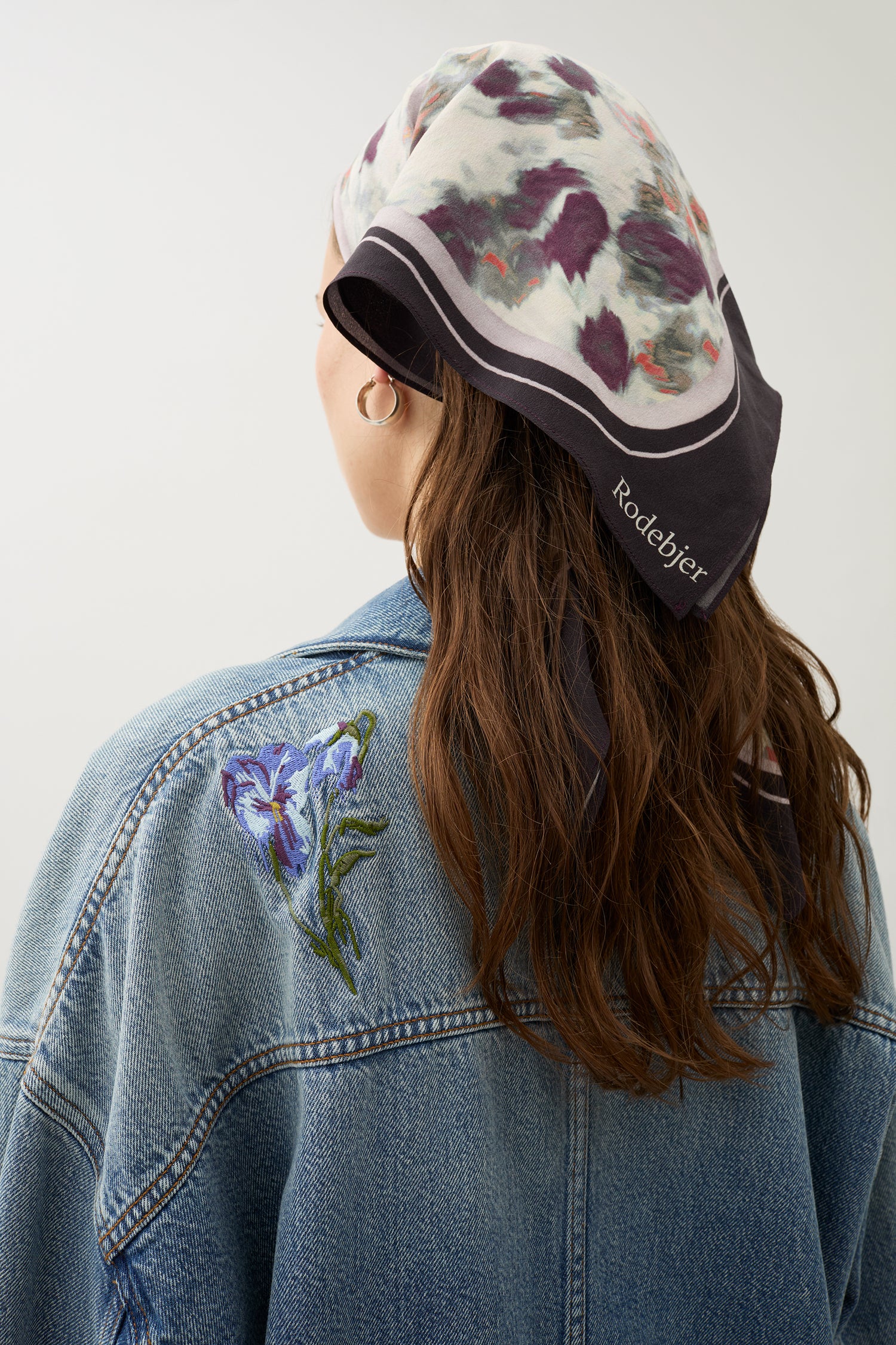 Bat embroidery denim jacket