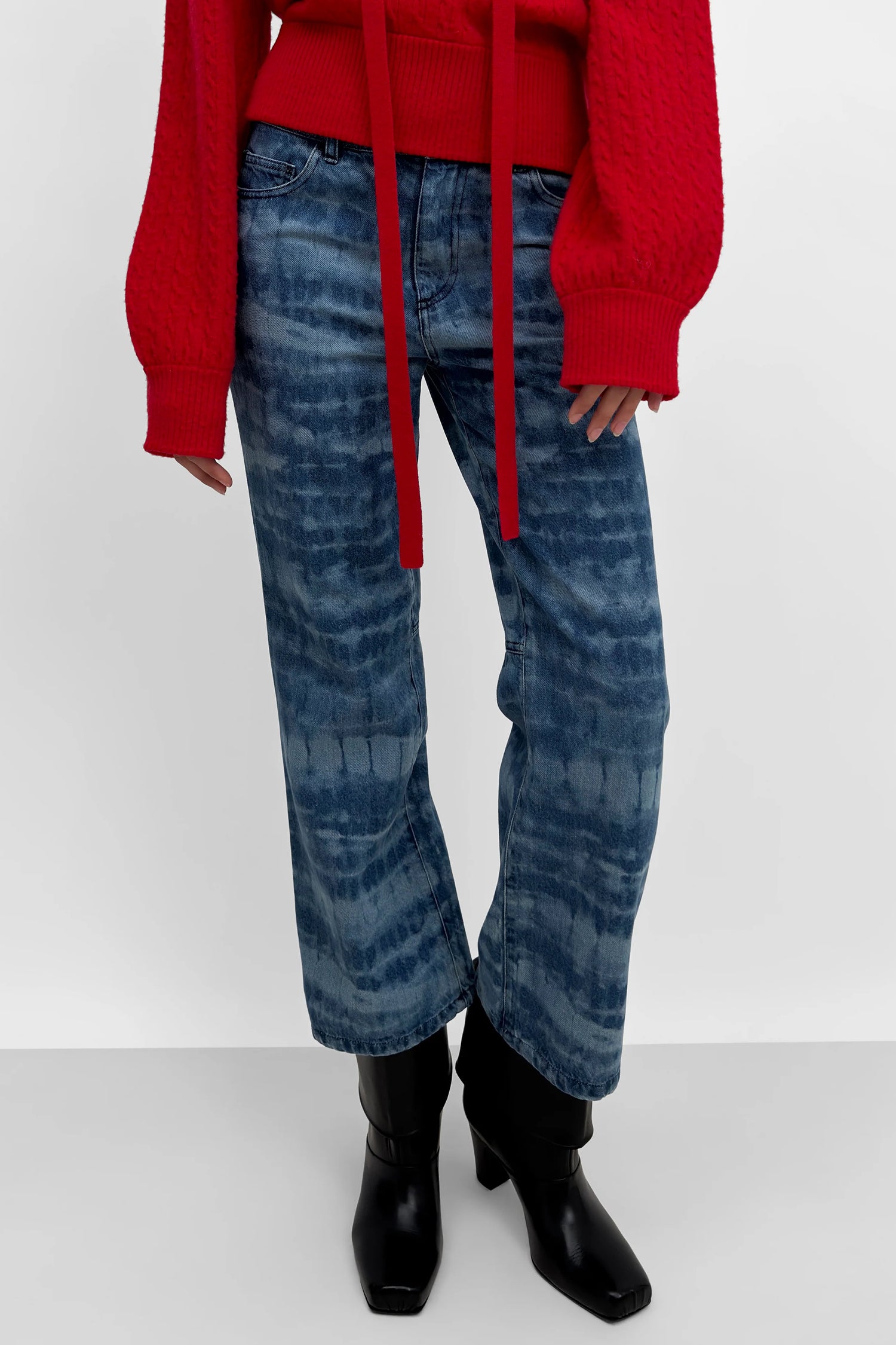 The Joon shibori denim kickflare pant
