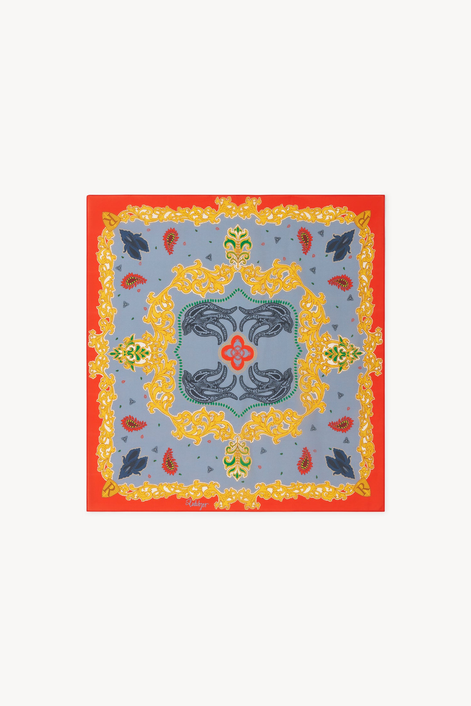 The Marsala Swallow silk scarf