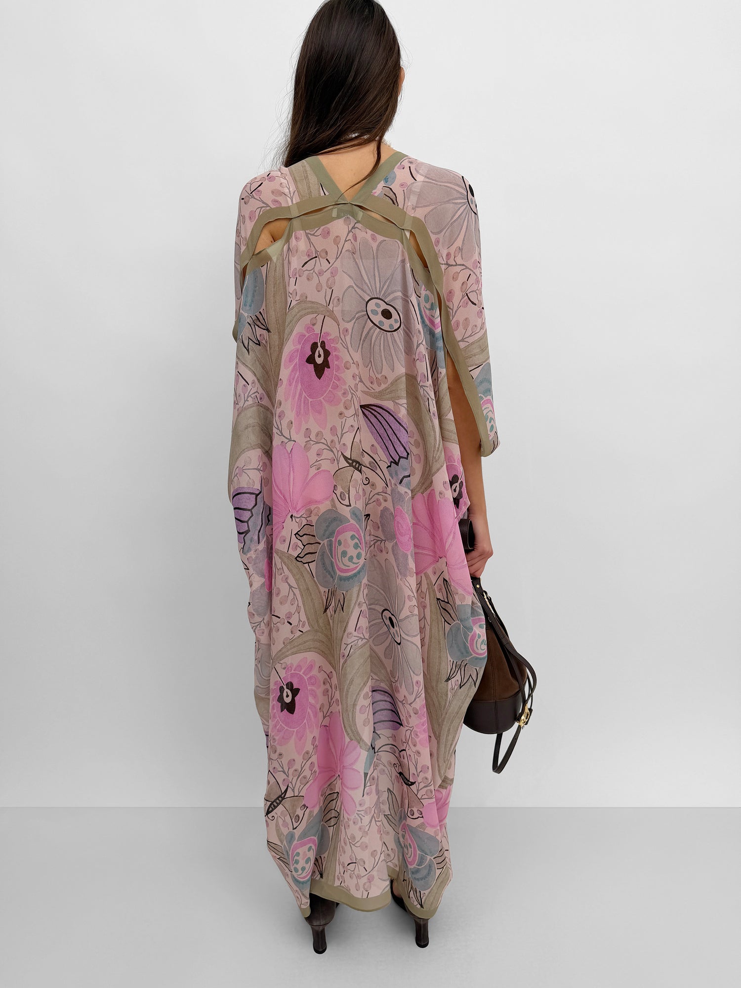 The Agave silk caftan in Ducharne