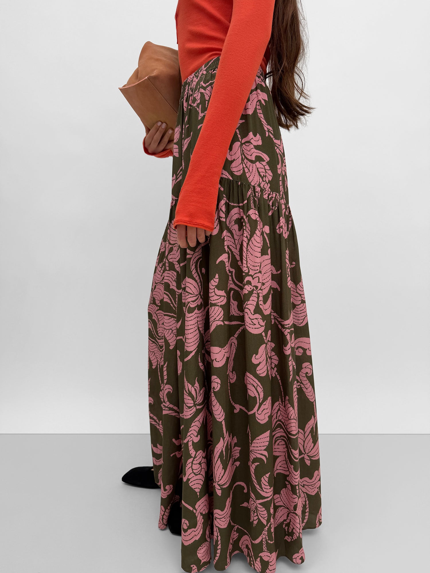 The Asti gathered skirt in French Lily