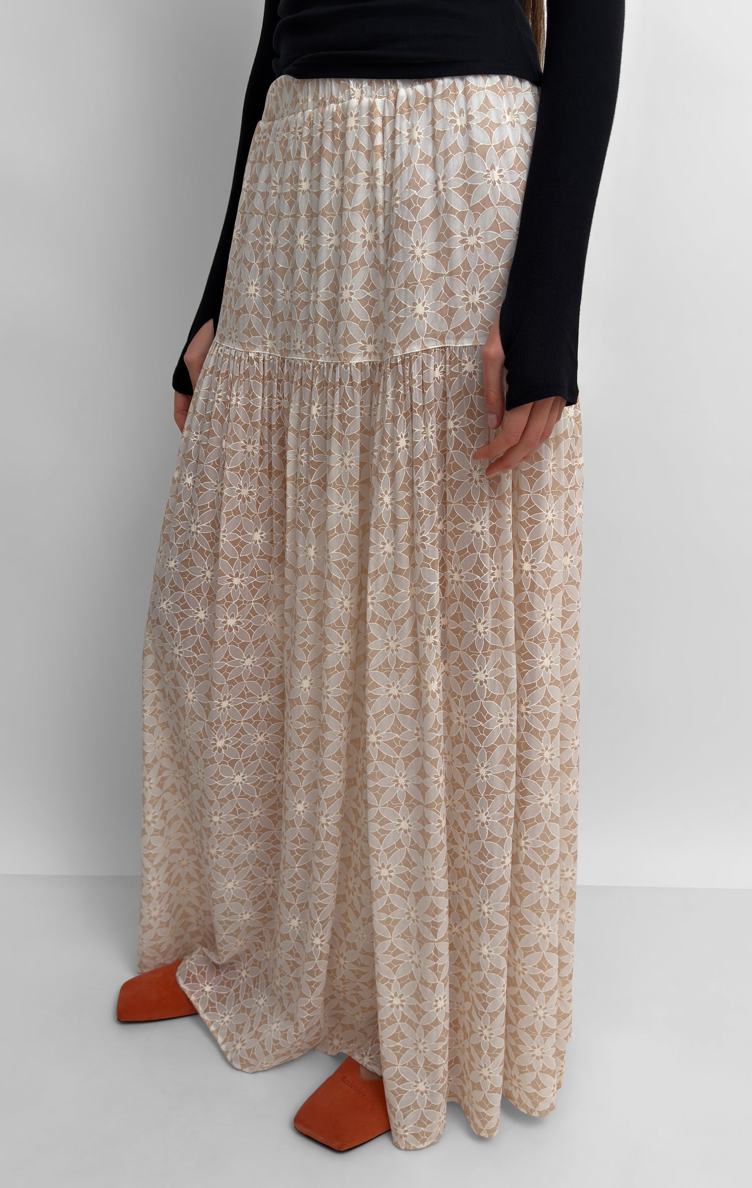 The Asti lace print skirt