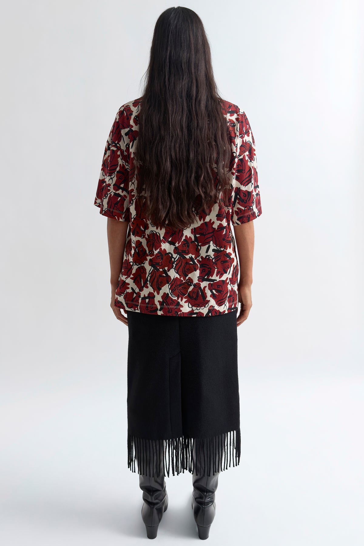 The Blaine fringe blanket pencil skirt