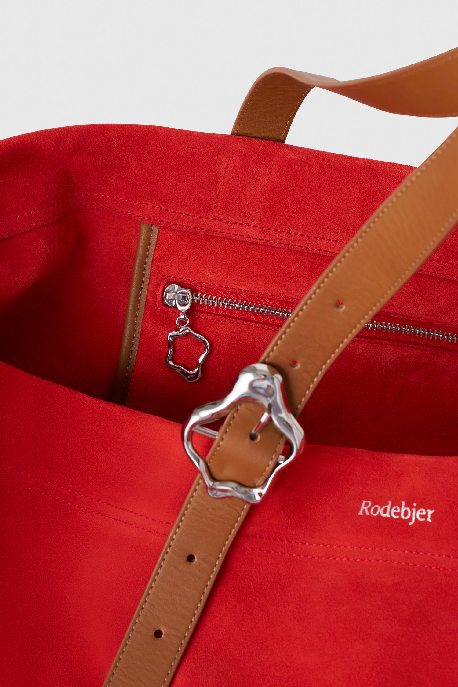 Coral XXL suede tote