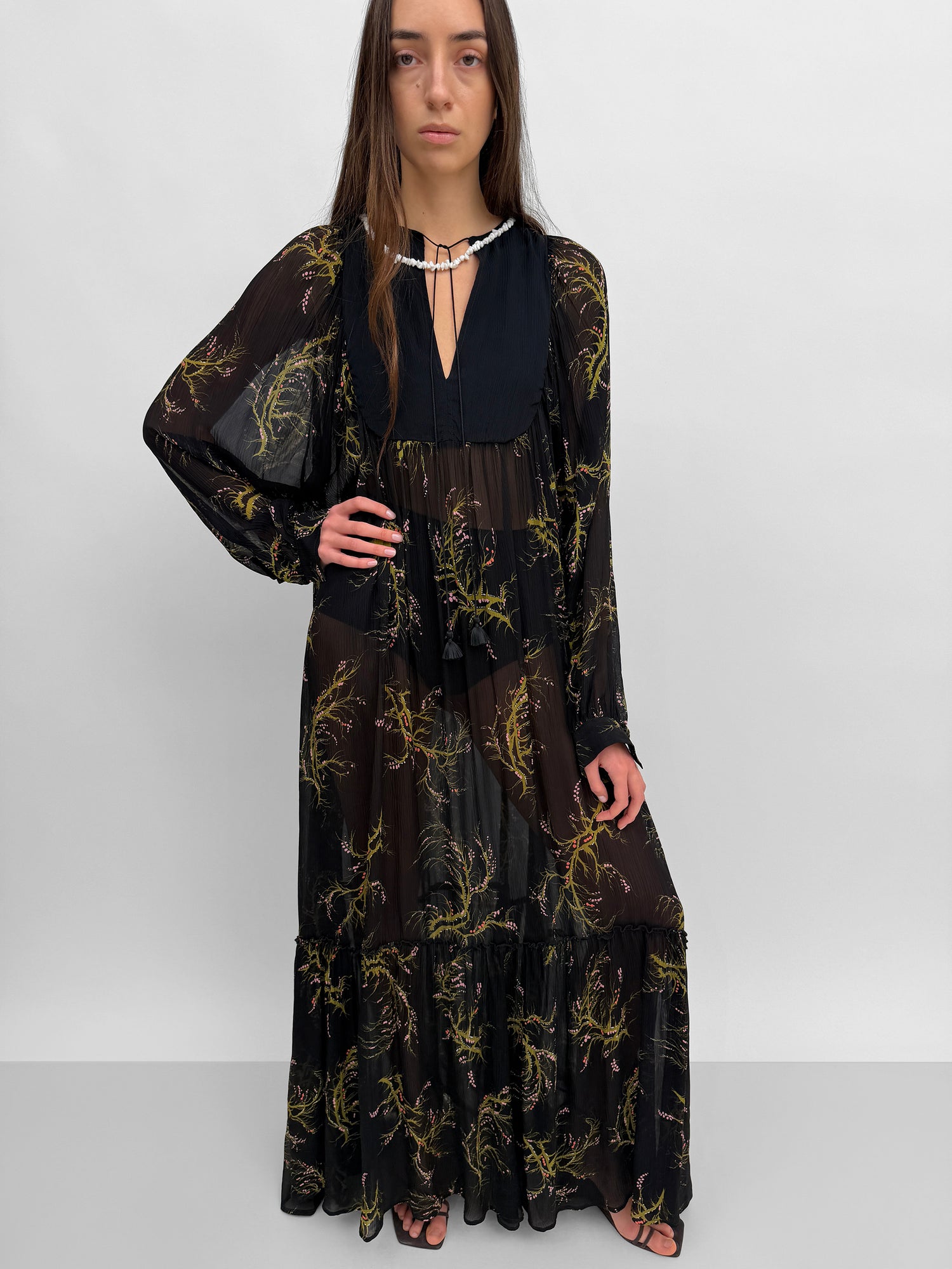 The Emerald maxi dress in Seaweed