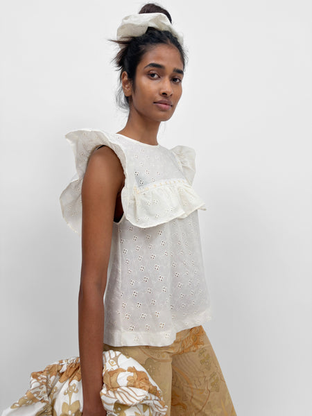 The Enid frill-trimmed top | Rodebjer.com