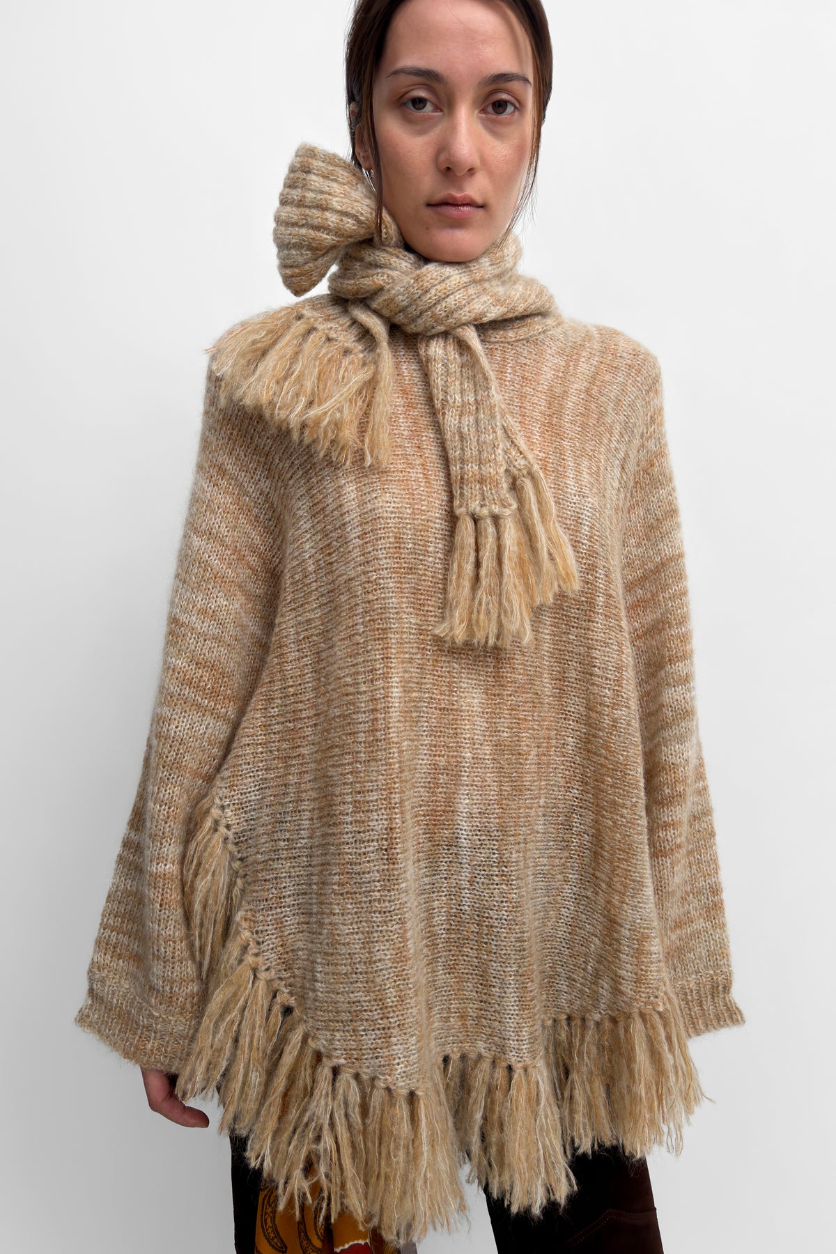 The Hana mohair blend poncho knit