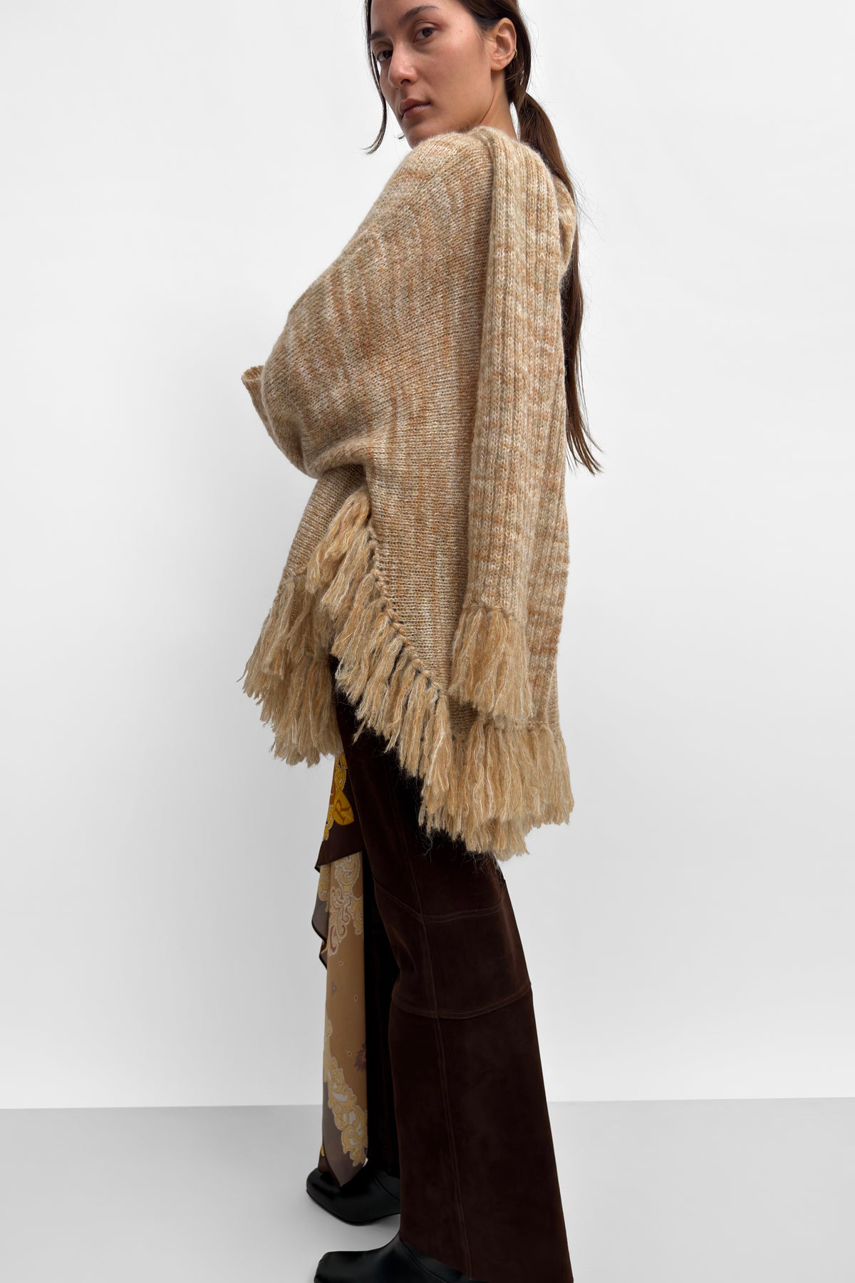 The Hana mohair blend poncho knit
