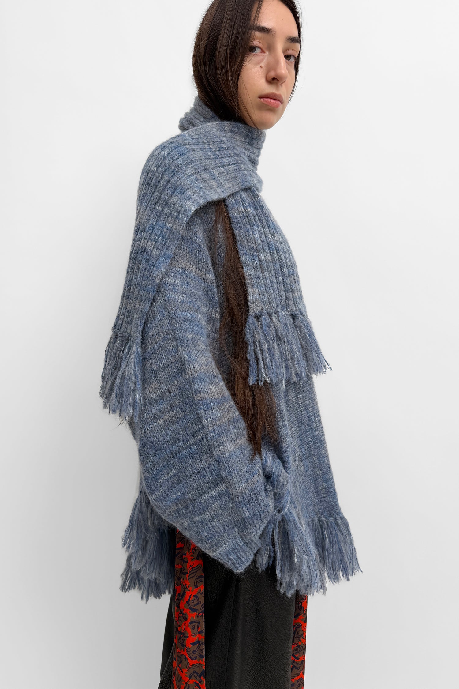 The Hana mohair blend poncho knit