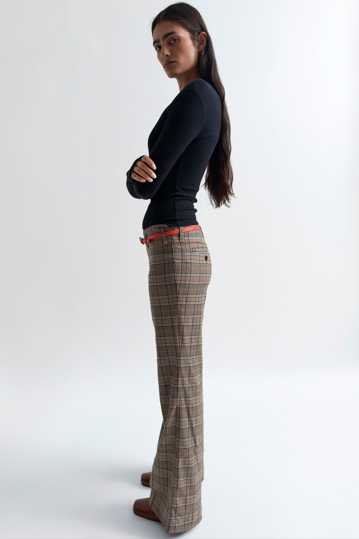 The Jia checkered kickflare suit pant