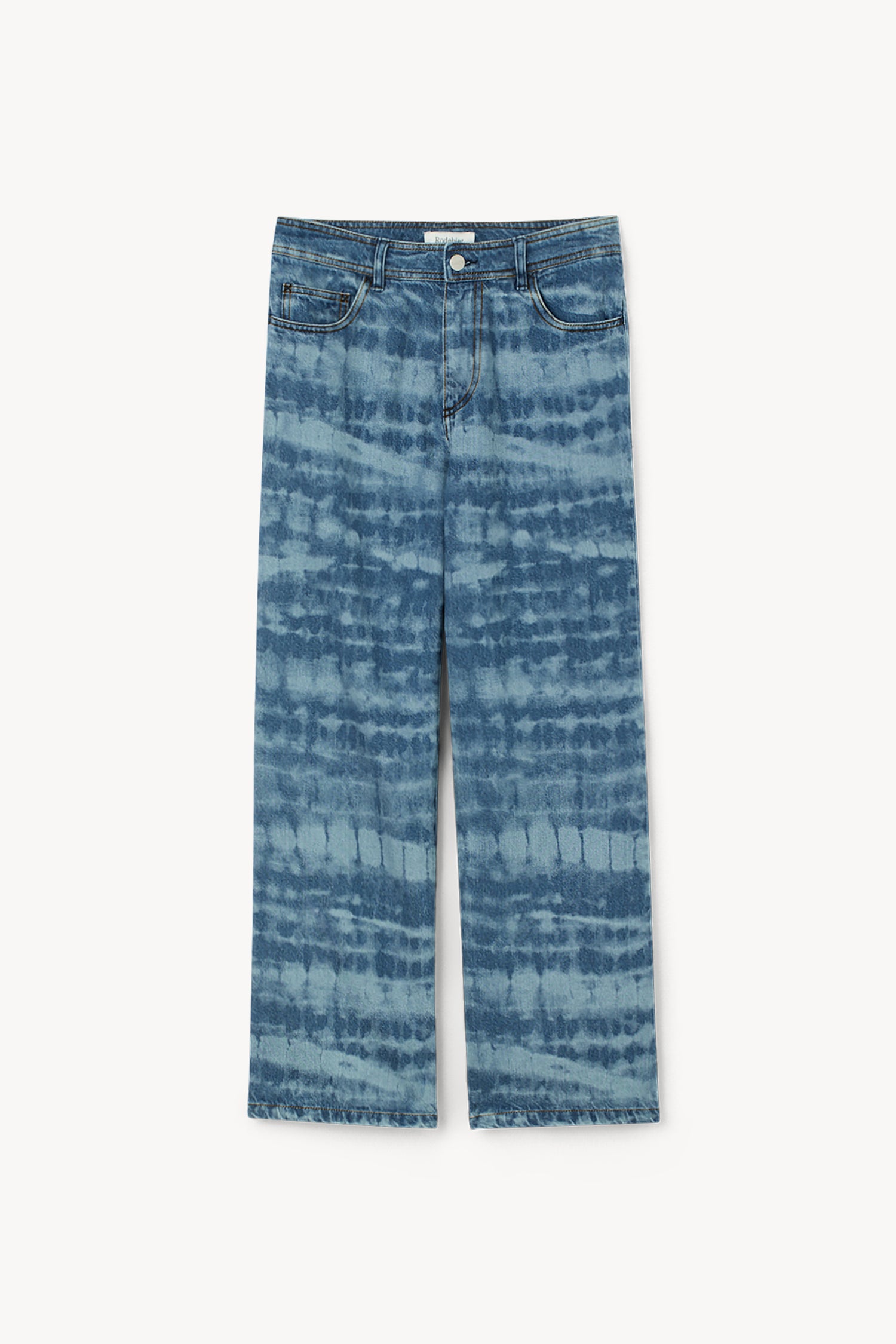 The Joon shibori denim kickflare pant