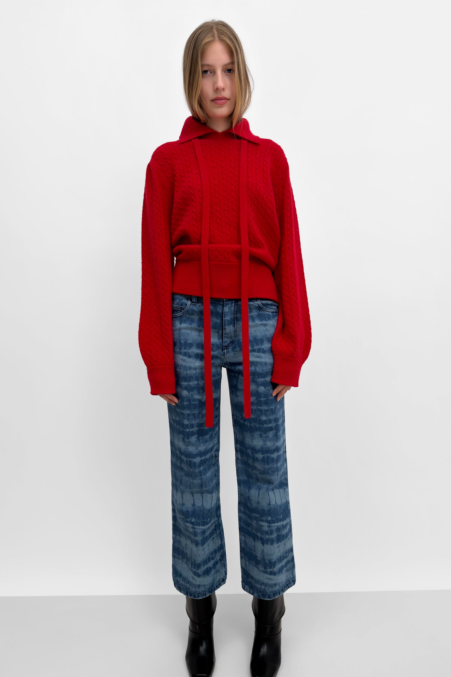 The Joon shibori denim kickflare pant