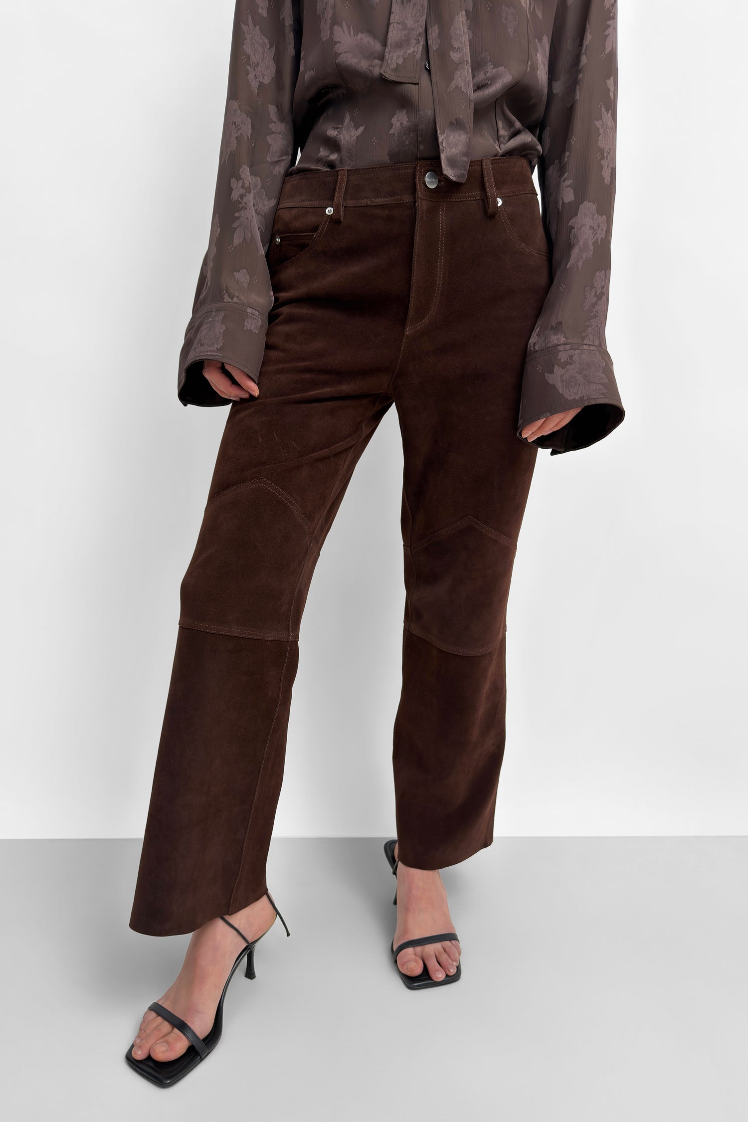 The Joon suede kickflare pant