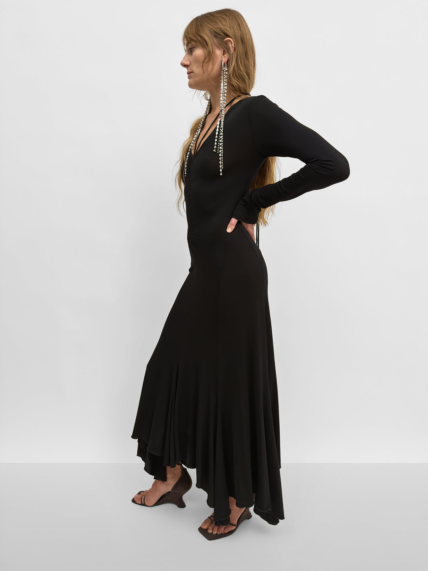 The Jude v-neck fluid tricot dress