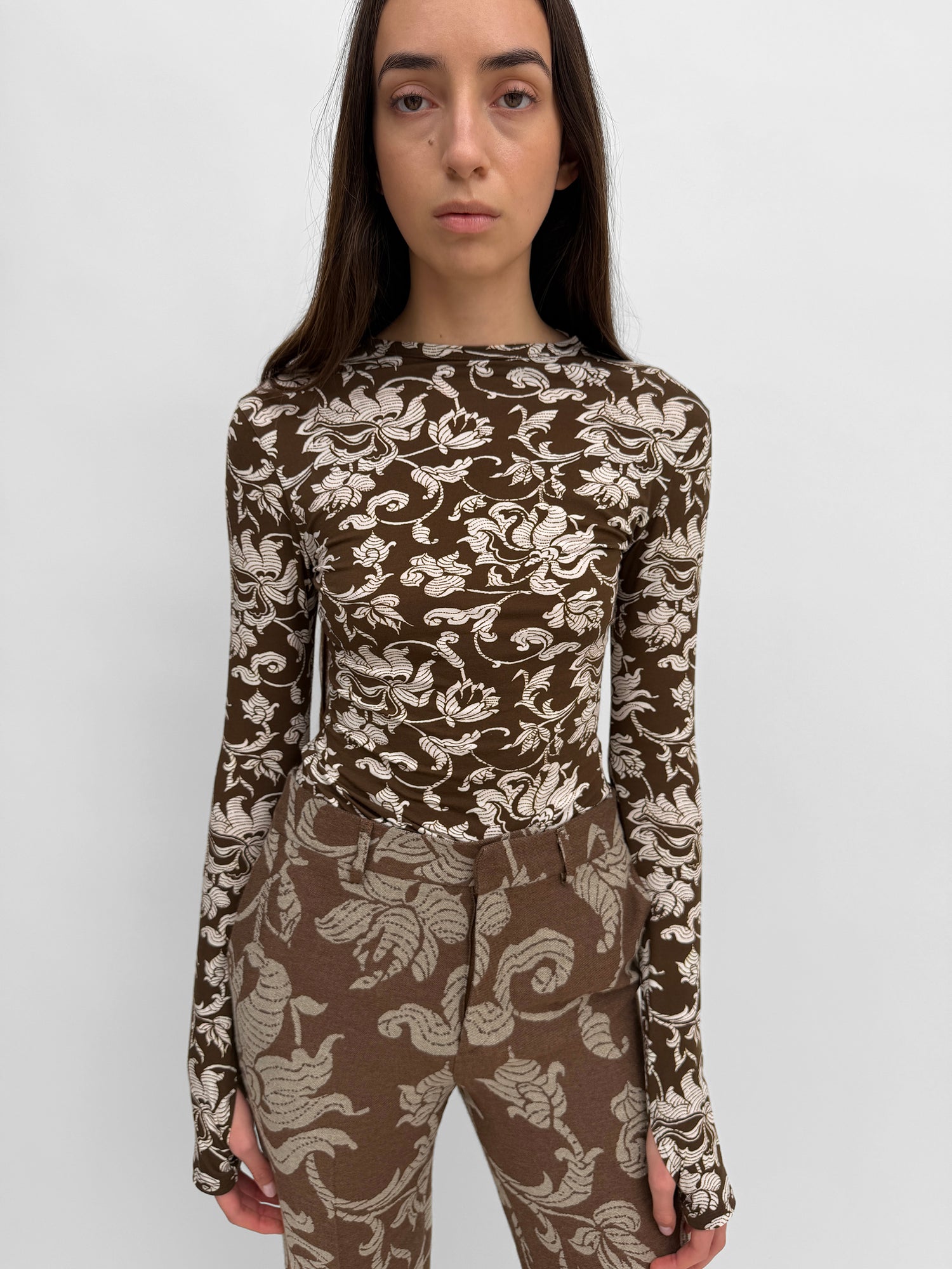 The Karlai long sleeve dance top in French Lily