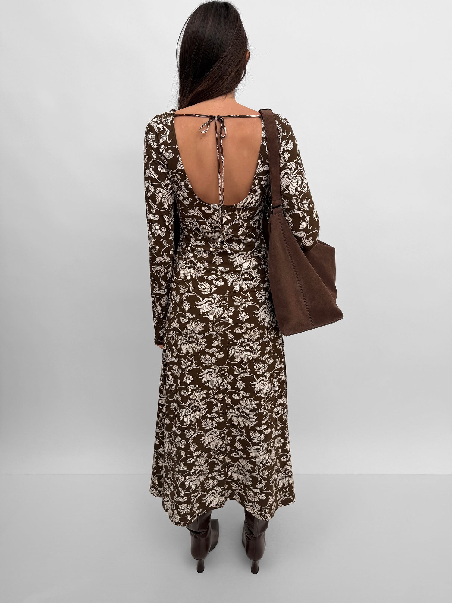 The Kendall open back tricot dress in French Lily