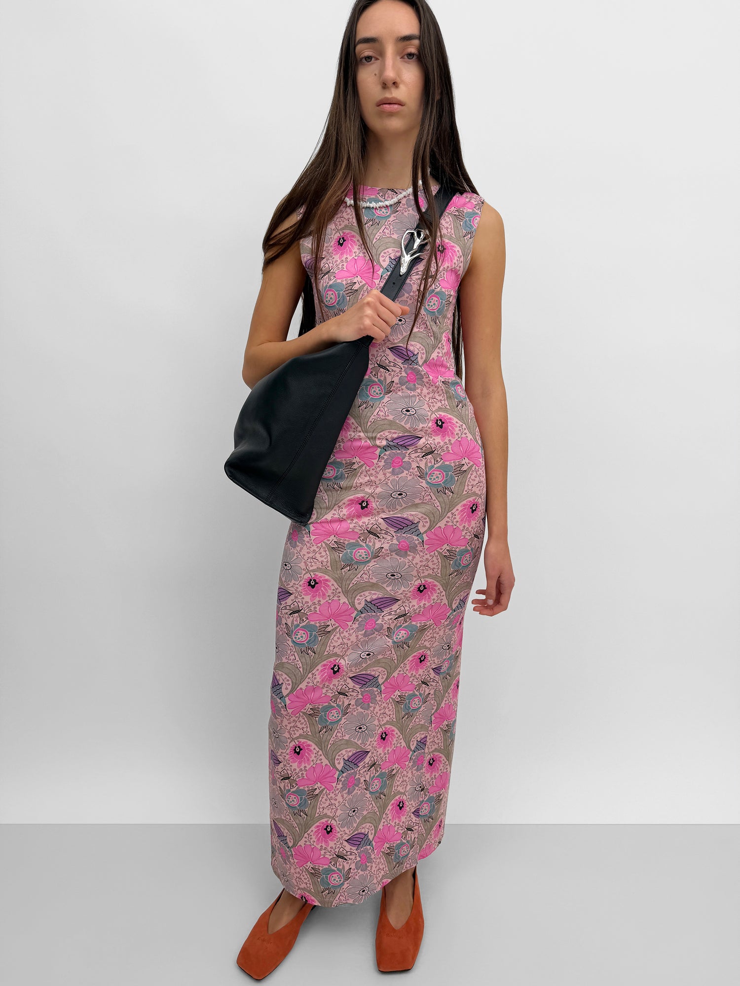 The Kenzie sleeveless ribbed tricot dress in Ducharne