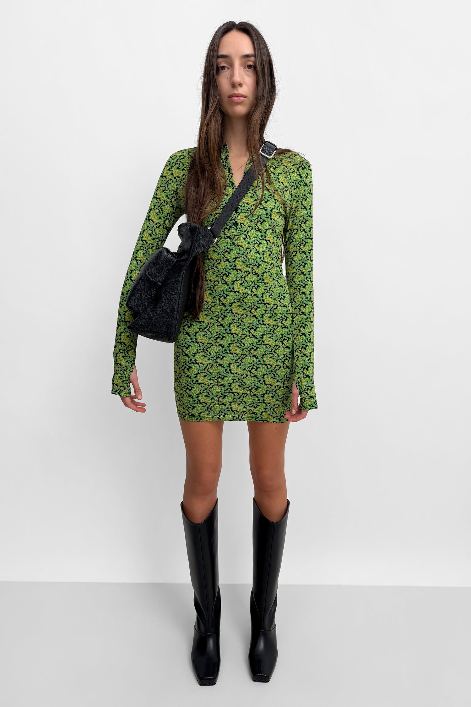 The Kiara henley shirt dress