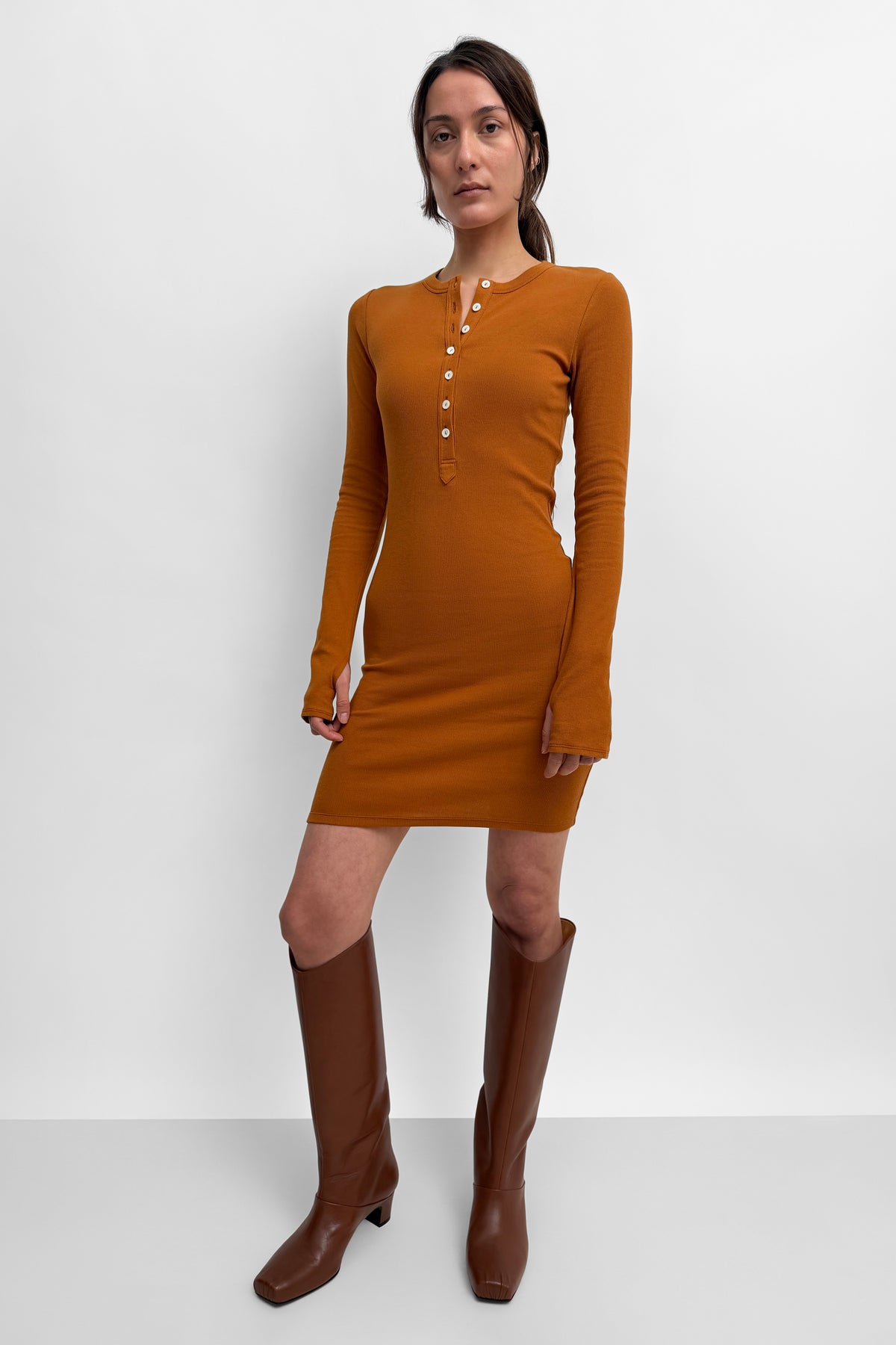 The Kiara Henley shirt dress