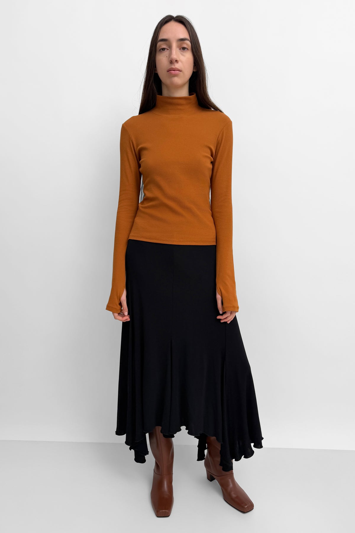 The Kira mini-rib jersey polo sweater