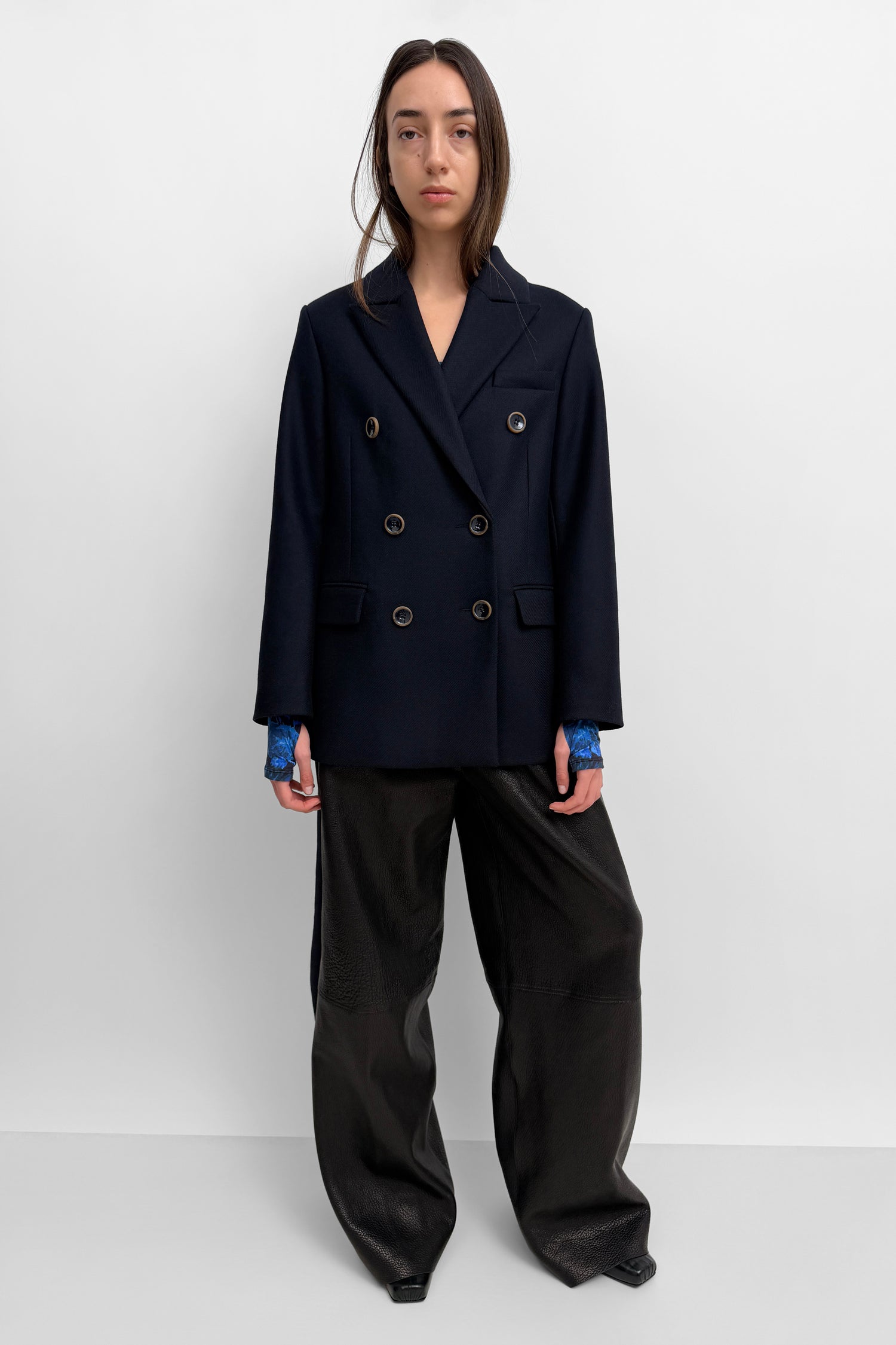 The Leah wool twill pea coat