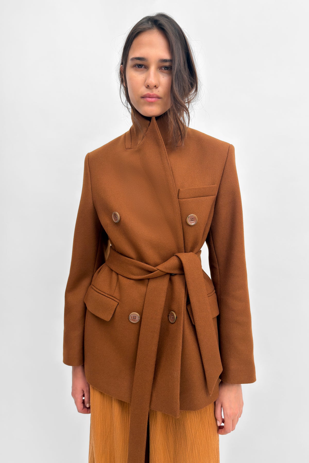 The Leah wool twill peacoat