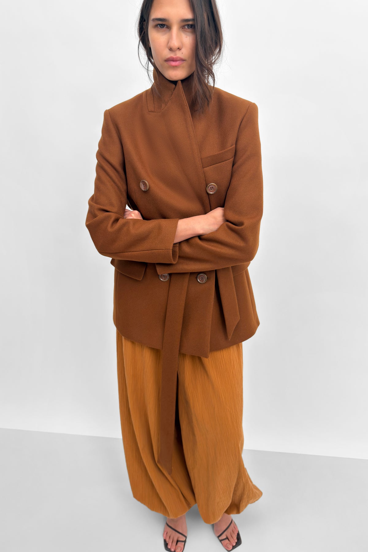 The Leah wool twill peacoat