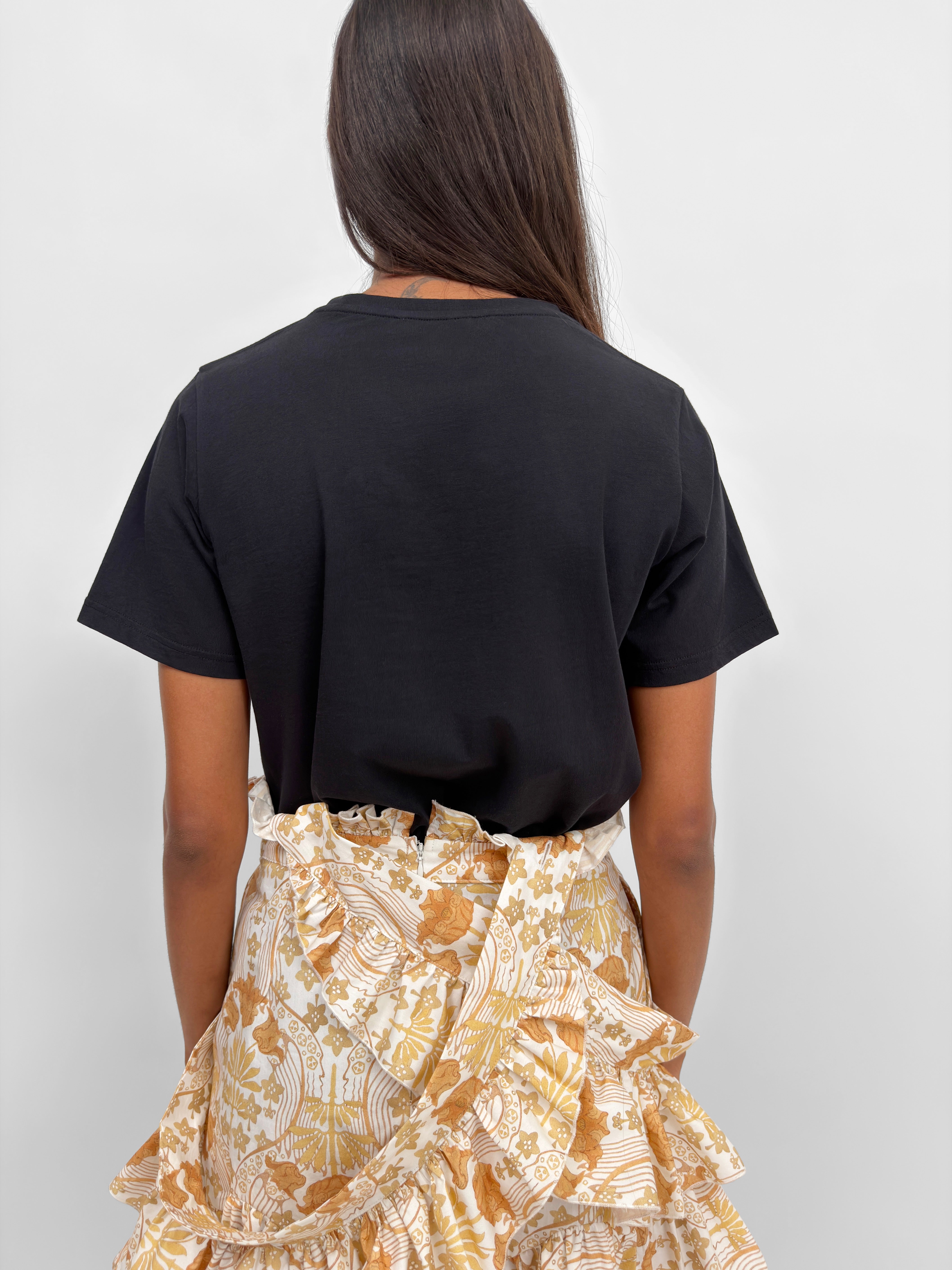 margaux マルゴー drop shoulder lace shirts The Margot baby t-shirt with lace collar print | Rodebjer.com