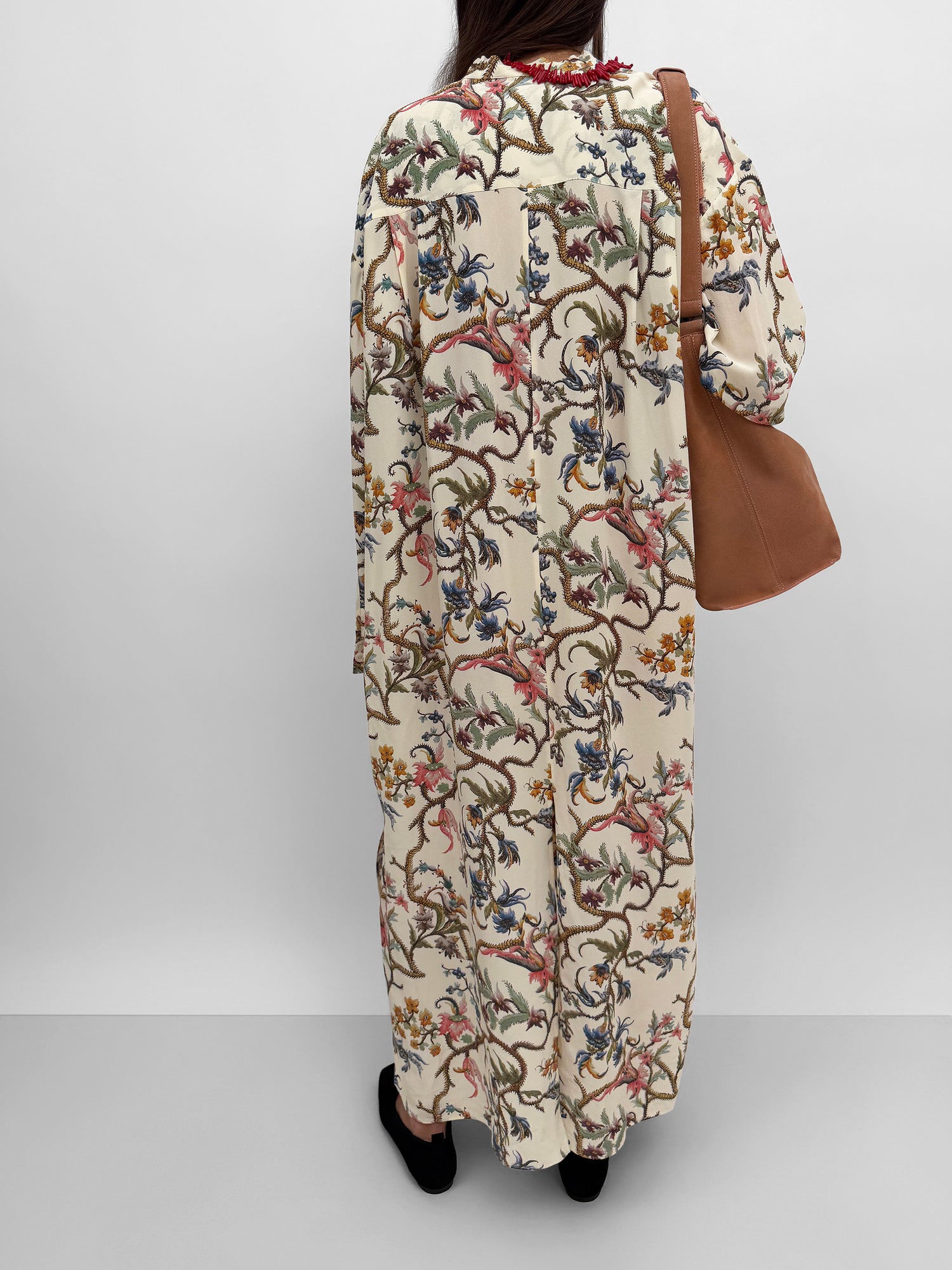 The Martini light silk shirt dress in Trailing