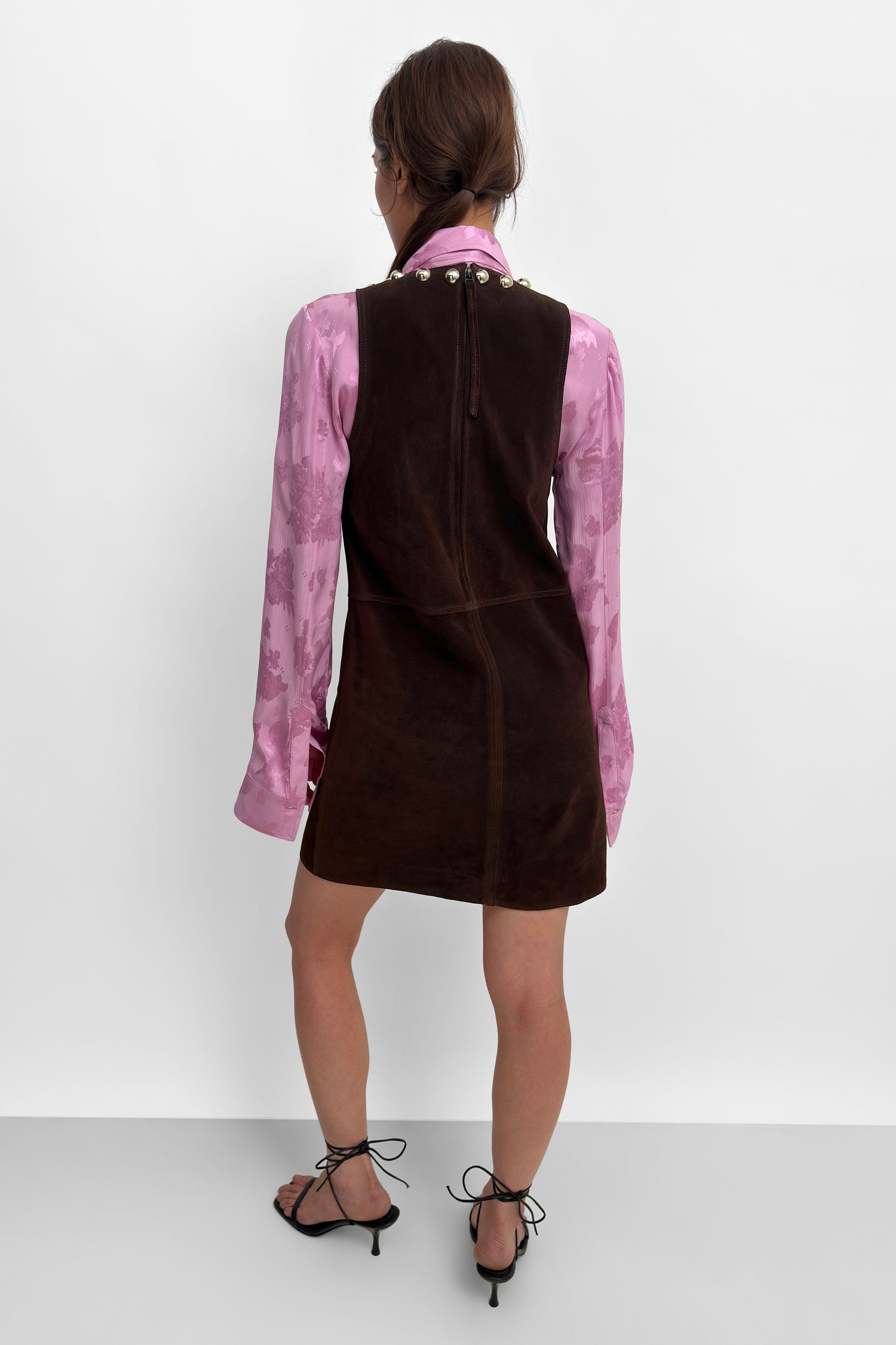The Minji suede minidress with stud embellishment