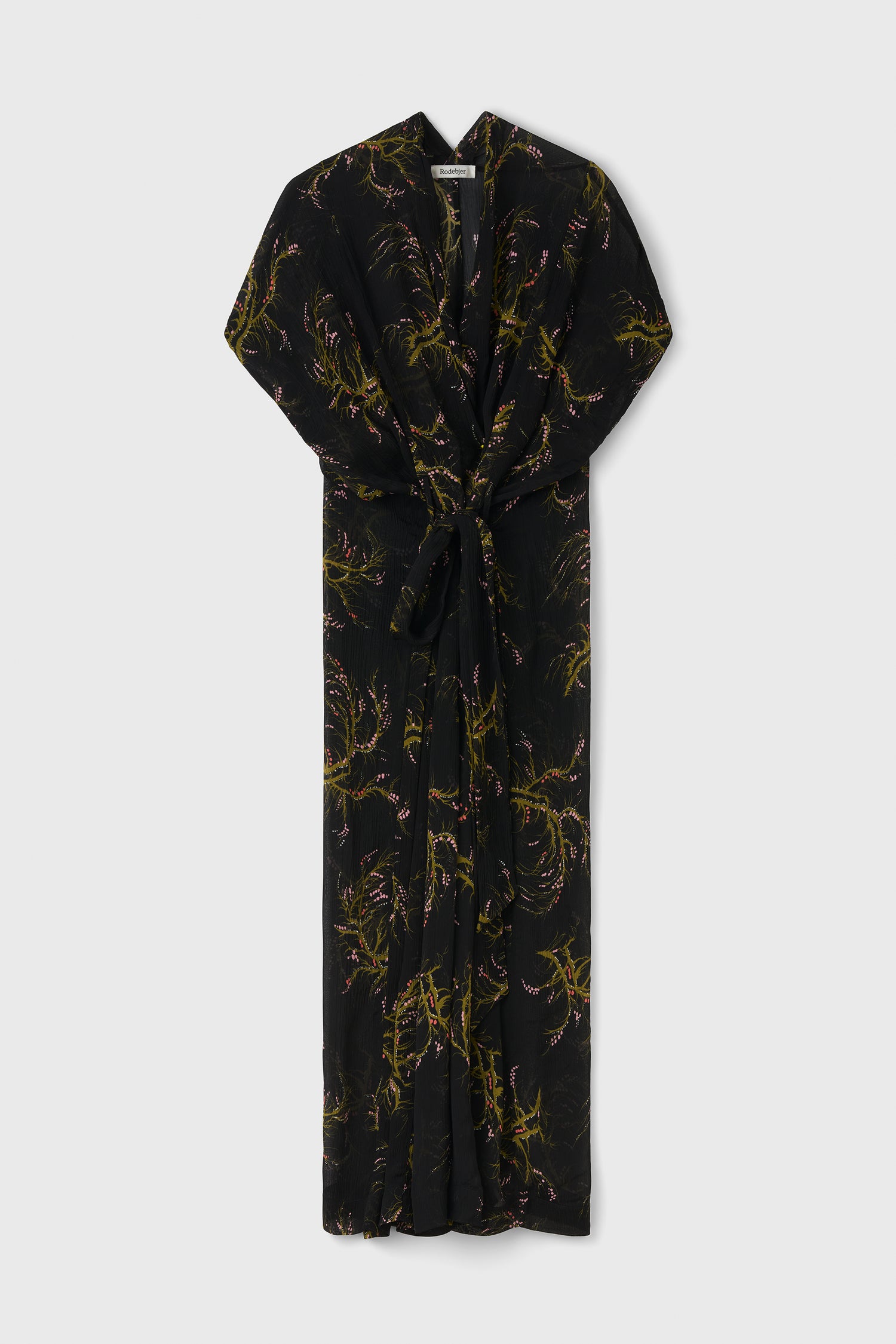 The Olympia wrap caftan dress in Seaweed