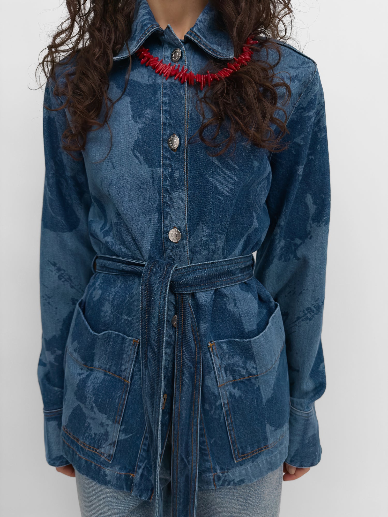 The Pico denim flower overshirt