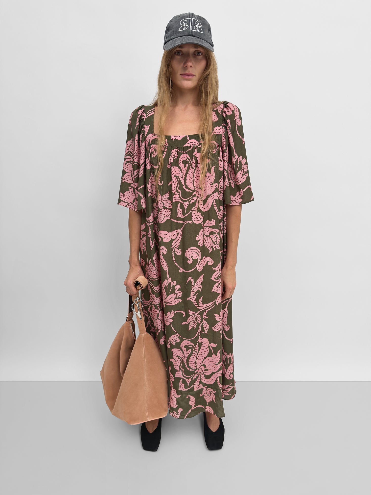 The Salem square neck dress in French Lily